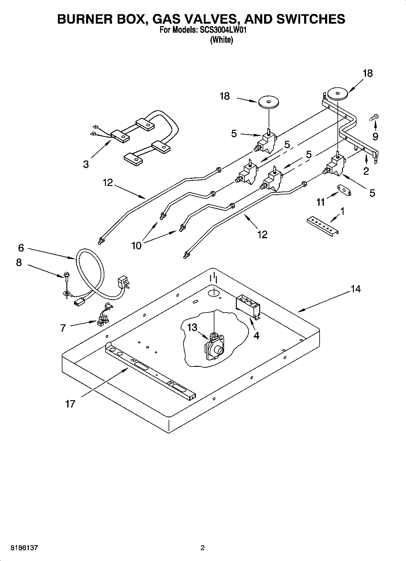 02 - BURNER BOX, GAS VALVES, AND SWITCHES
