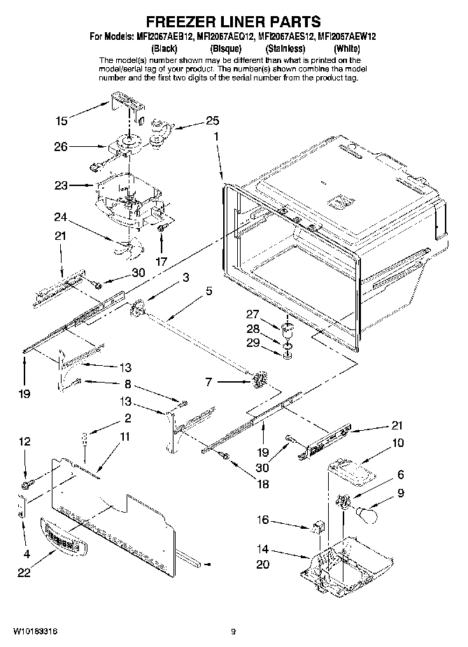 05 - FREEZER LINER PARTS