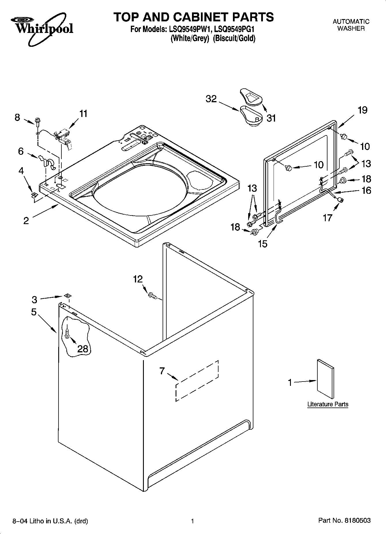 01 - TOP AND CABINET PARTS