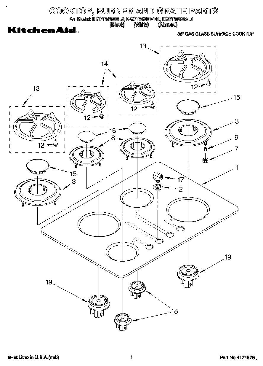 01 - COOKTOP, BURNER AND GRATE