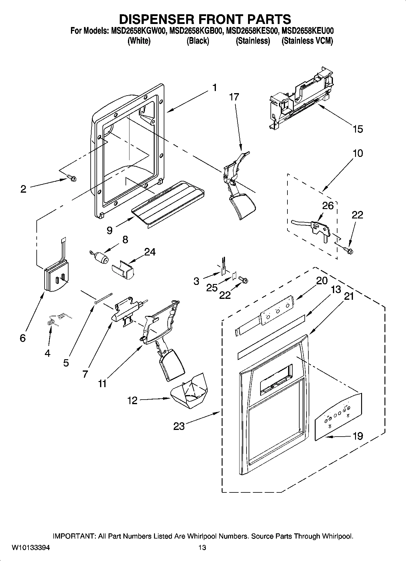 08 - DISPENSER FRONT PARTS