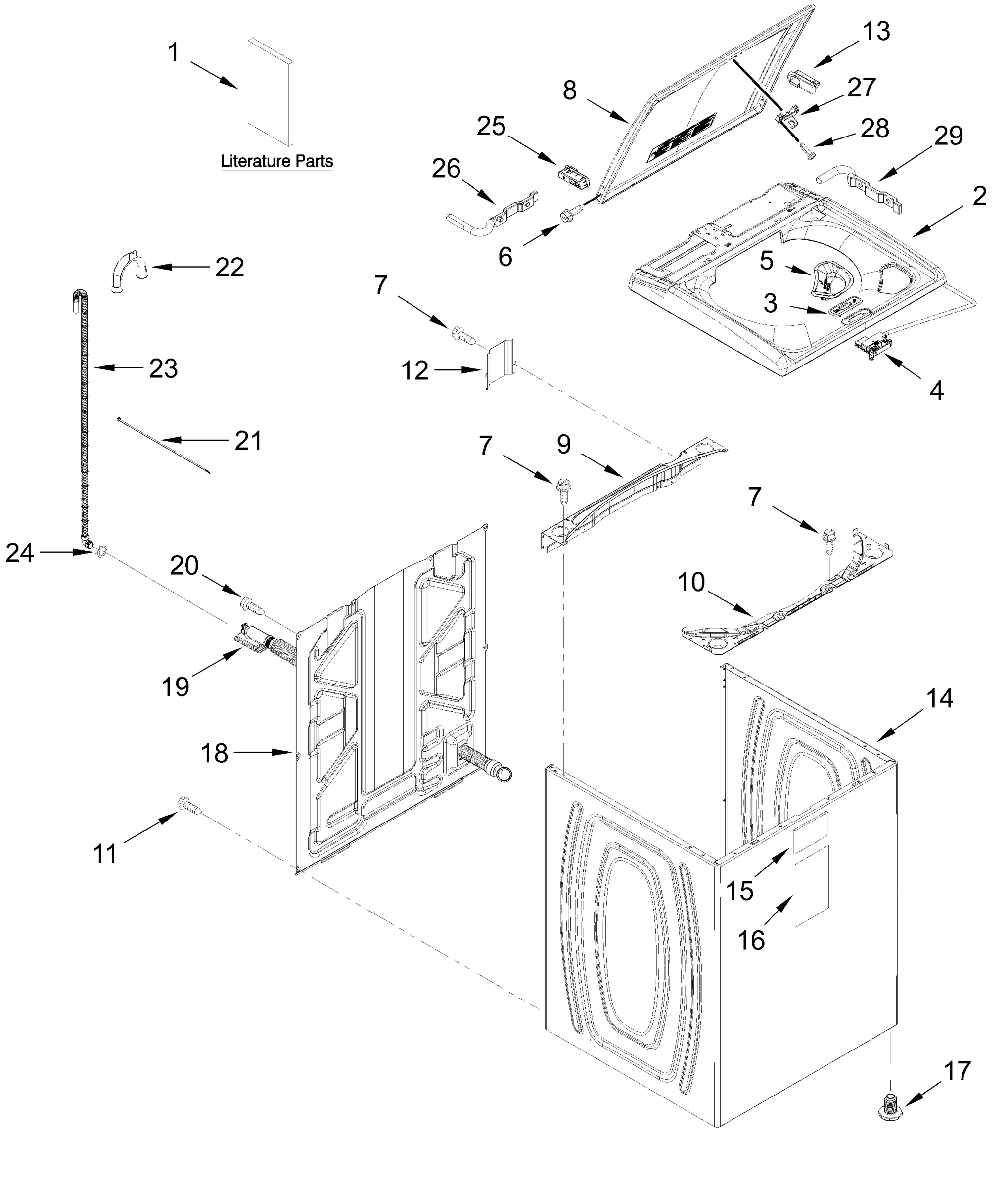 TOP AND CABINET PARTS