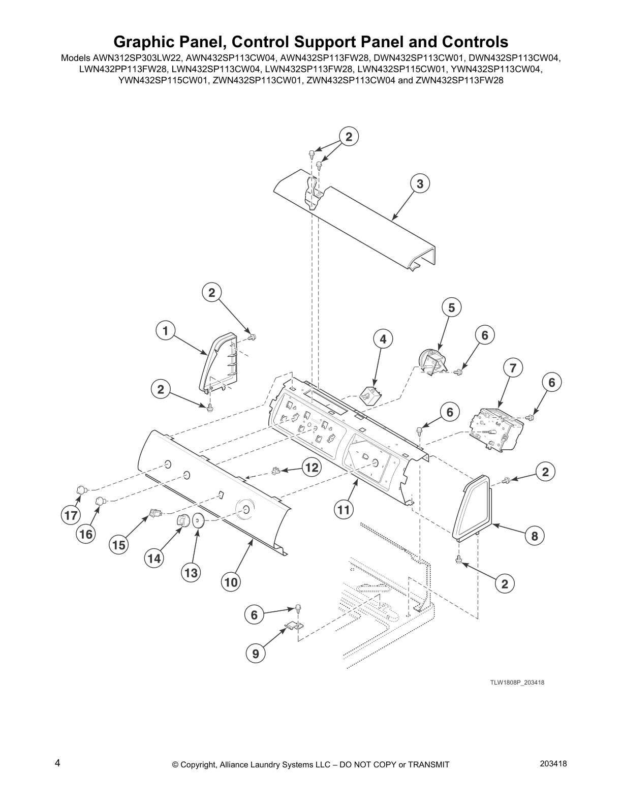 Graphic Panel, Control Support Panel and Controls