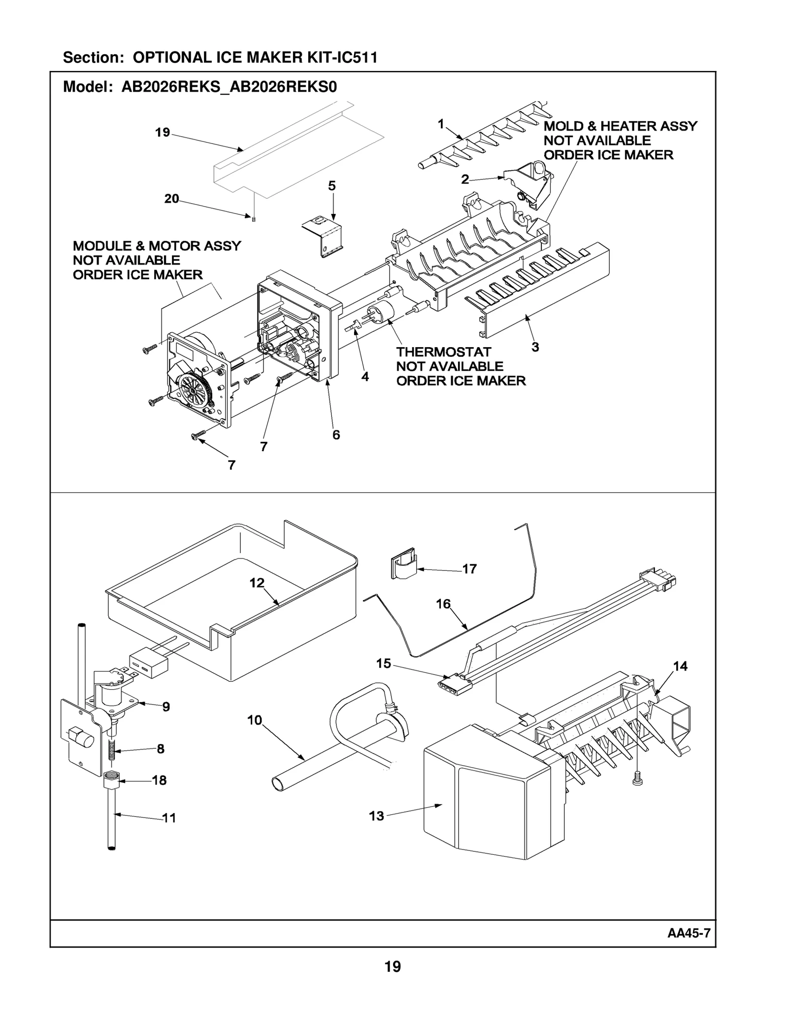 OPTIONAL ICE MAKER KIT-IC