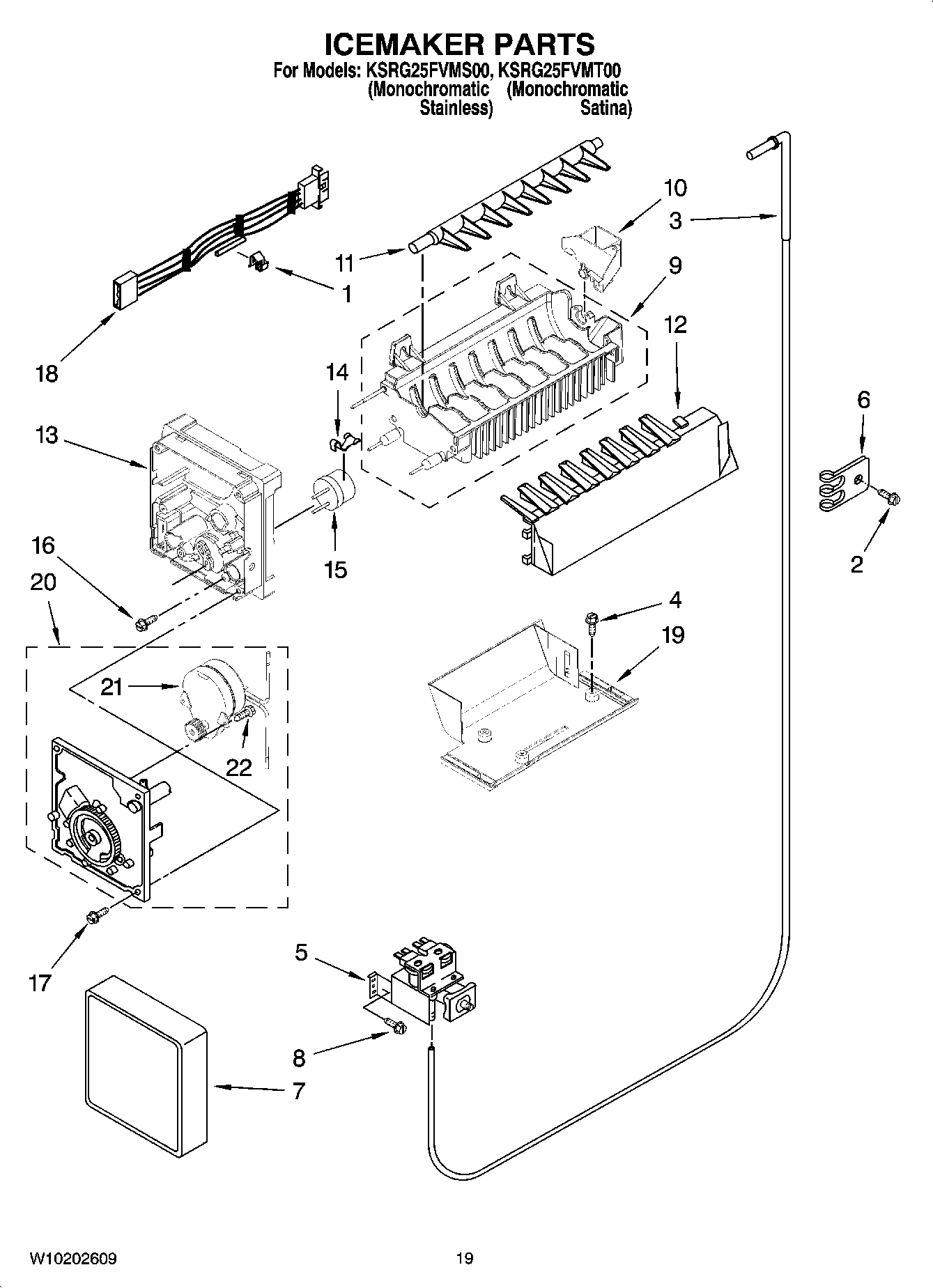 12 - ICEMAKER PARTS, OPTIONAL PARTS (NOT INCLUDED)