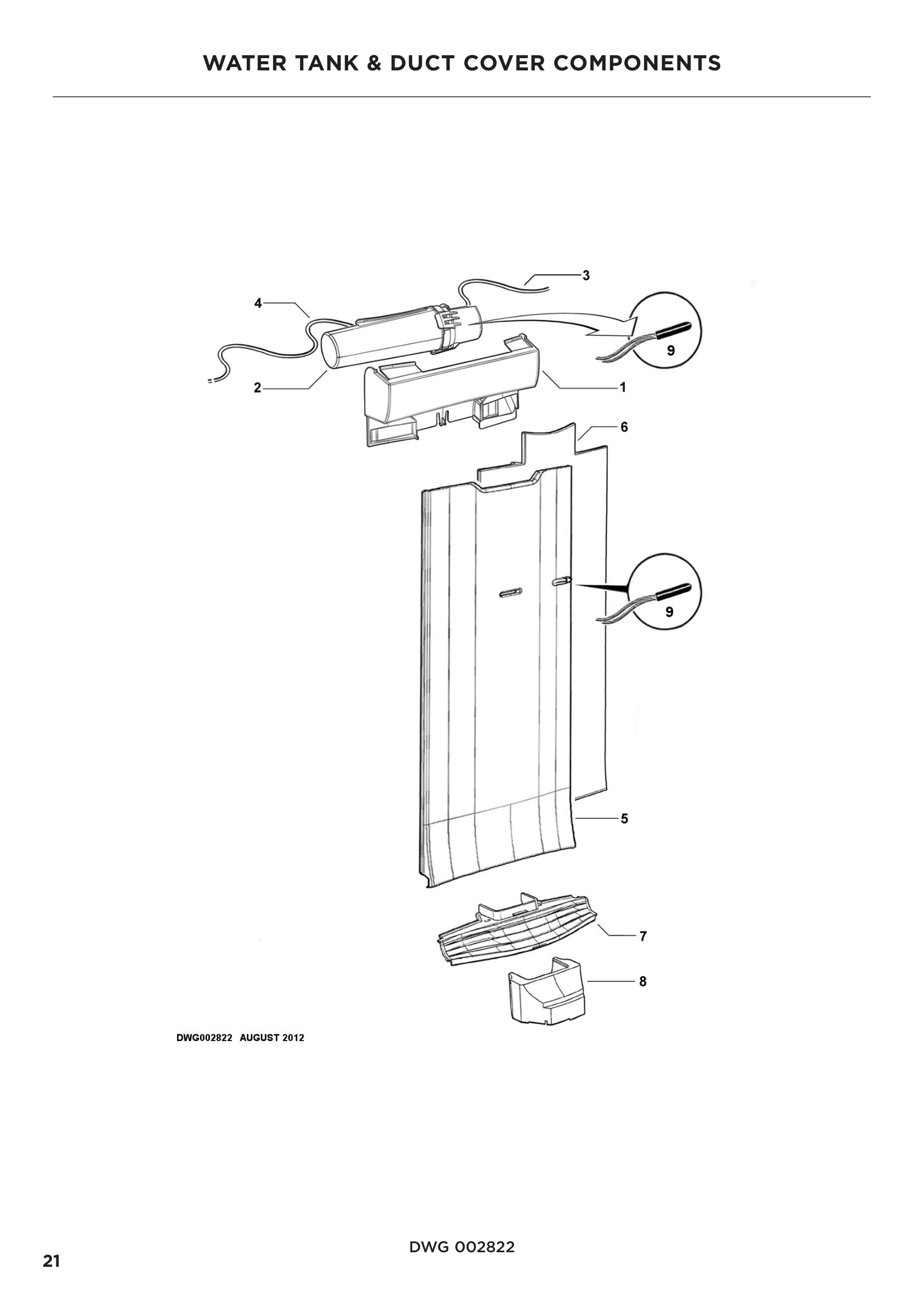 WATER TANK & DUCT COVER COMPONENTS