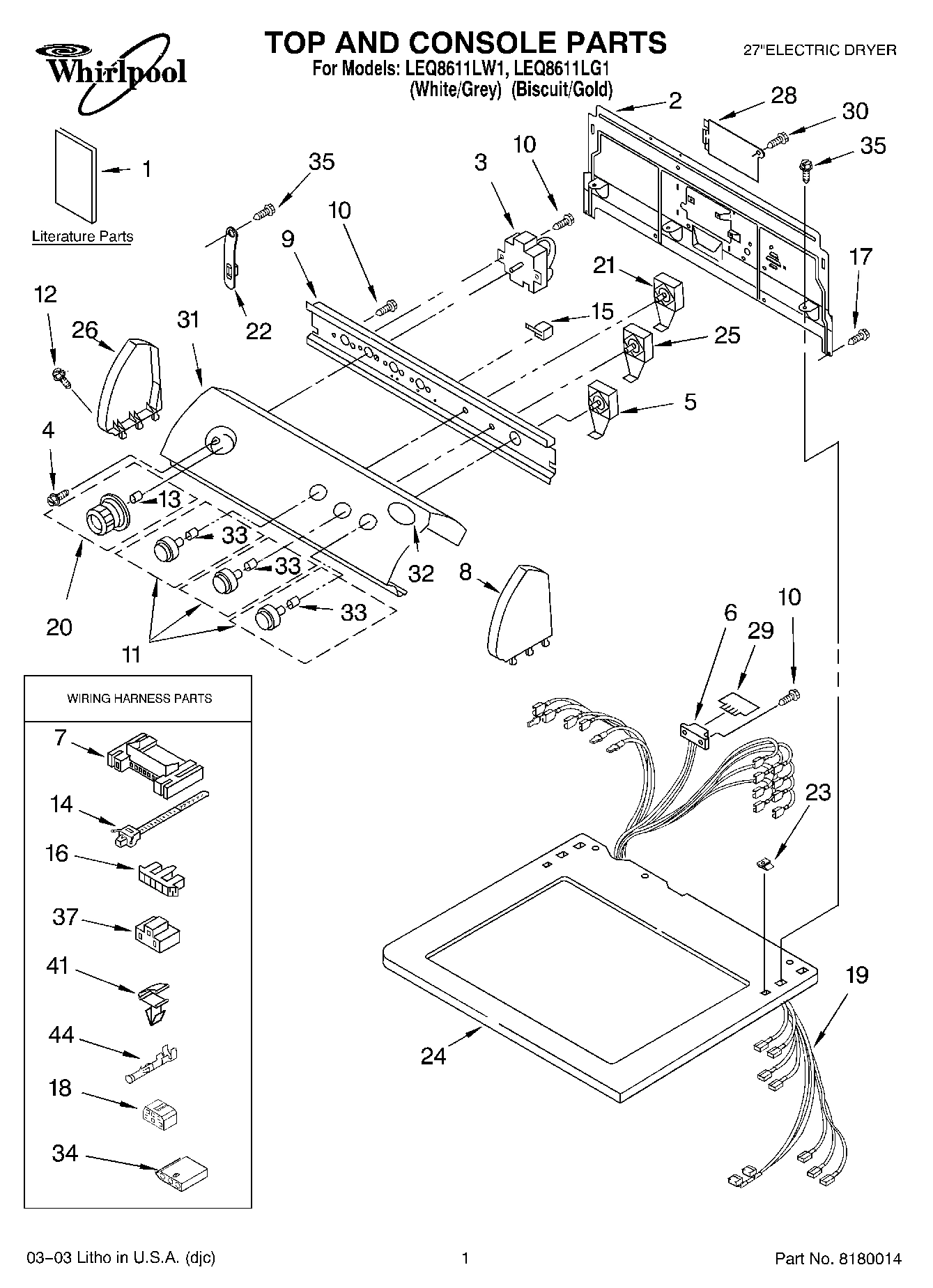 01 - TOP AND CONSOLE PARTS