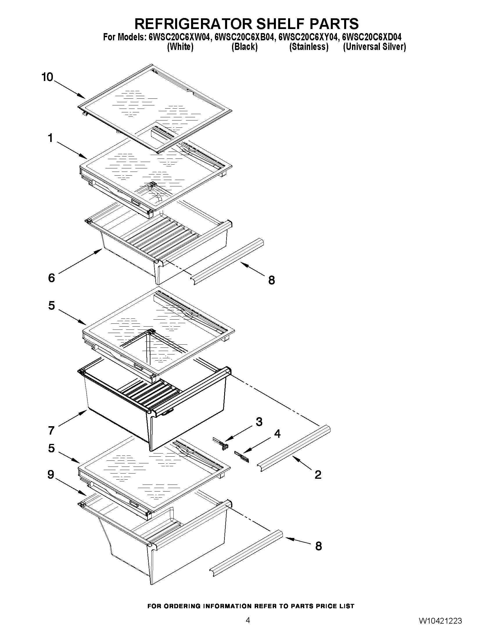 03 - REFRIGERATOR SHELF PARTS