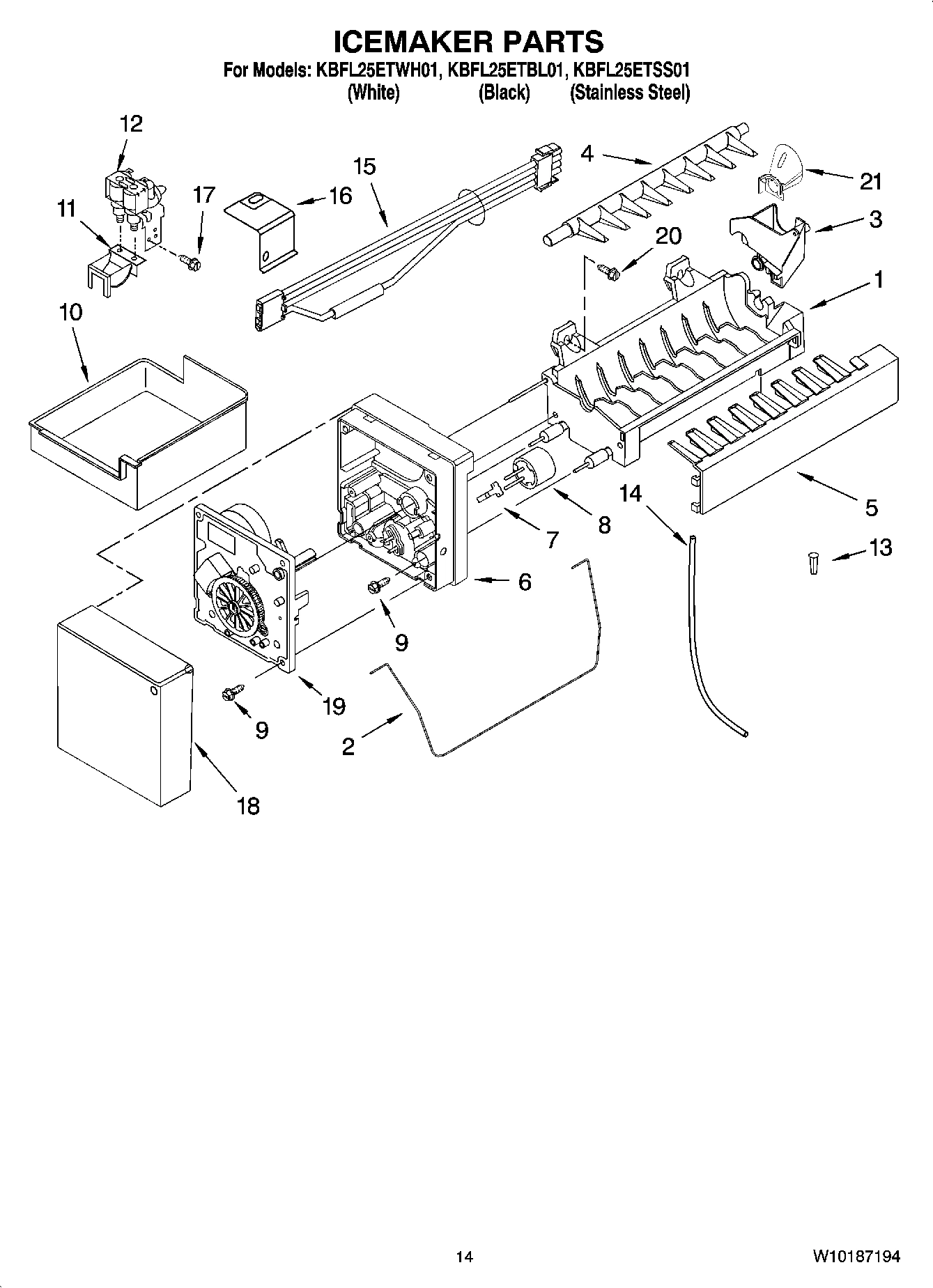 08 - ICEMAKER PARTS, OPTIONAL PARTS (NOT INCLUDED)