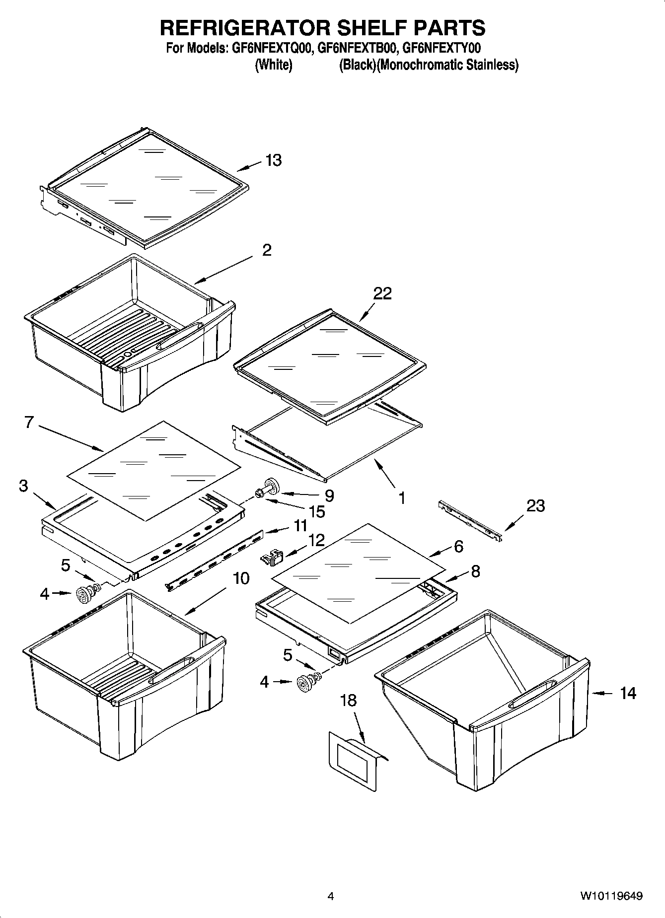 03 - REFRIGERATOR SHELF PARTS