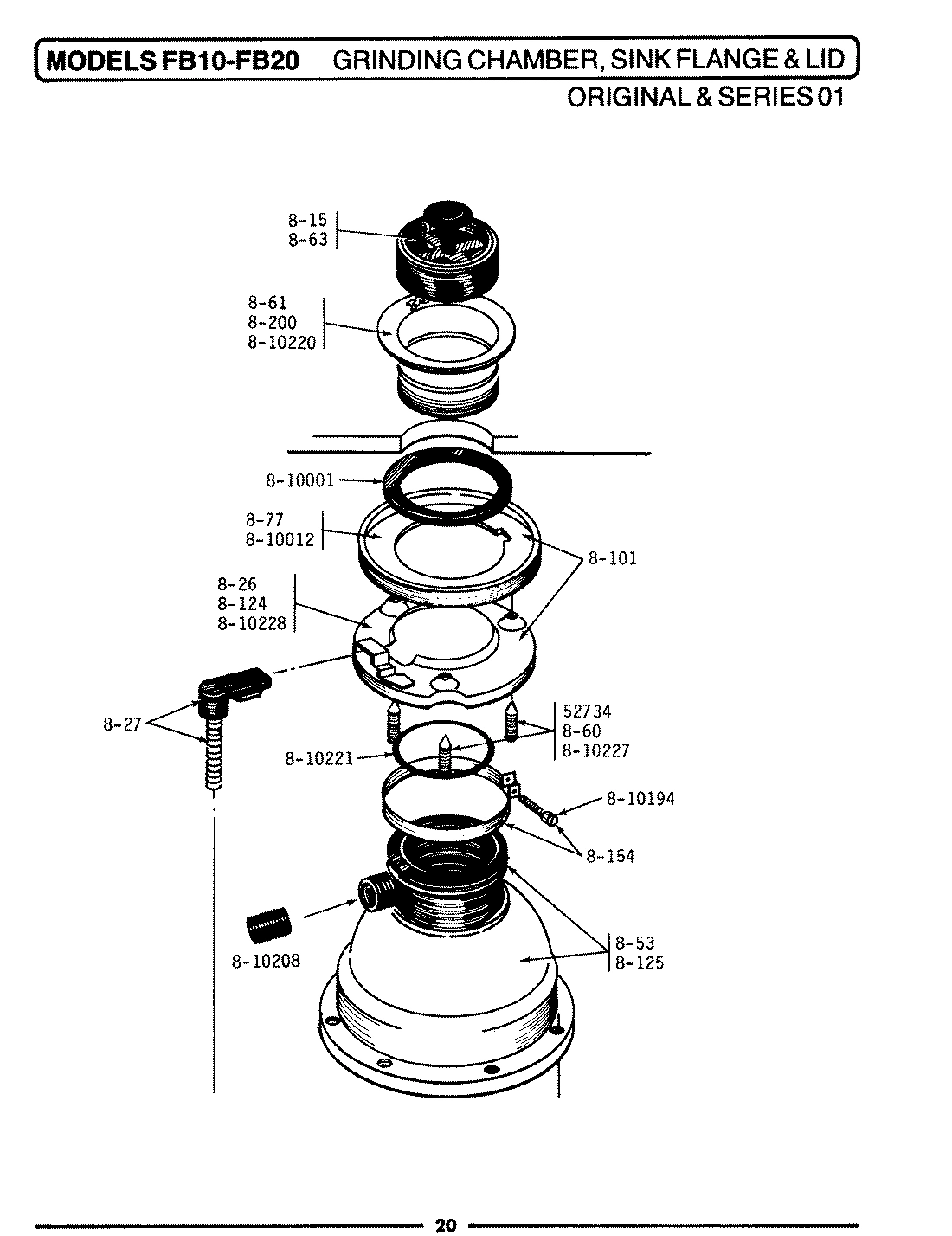 08 - GRINDING CHAMBER, SINK FLANGE & LID