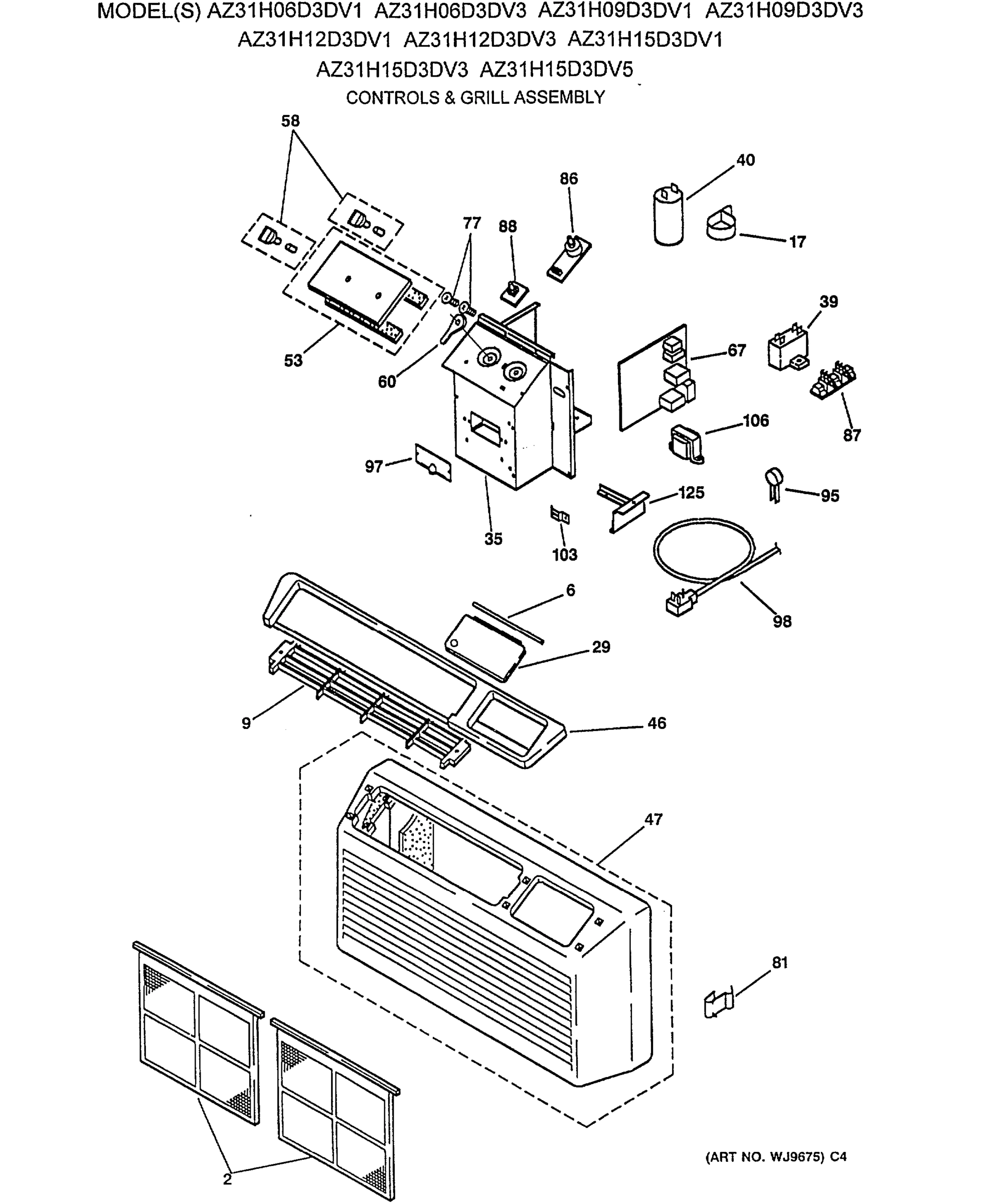 CONTROLS & GRILL ASSEMBLY
