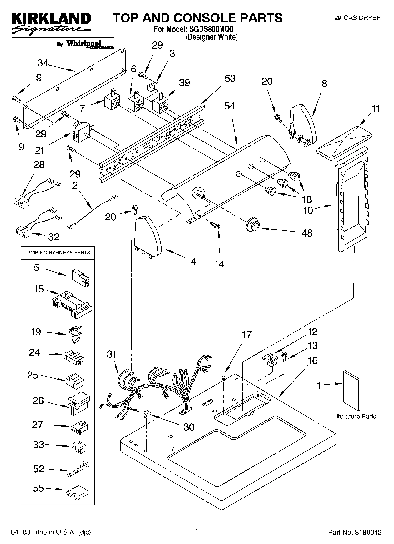 01 - TOP AND CONSOLE PARTS - OPTIONAL PARTS (NOT INCLUD