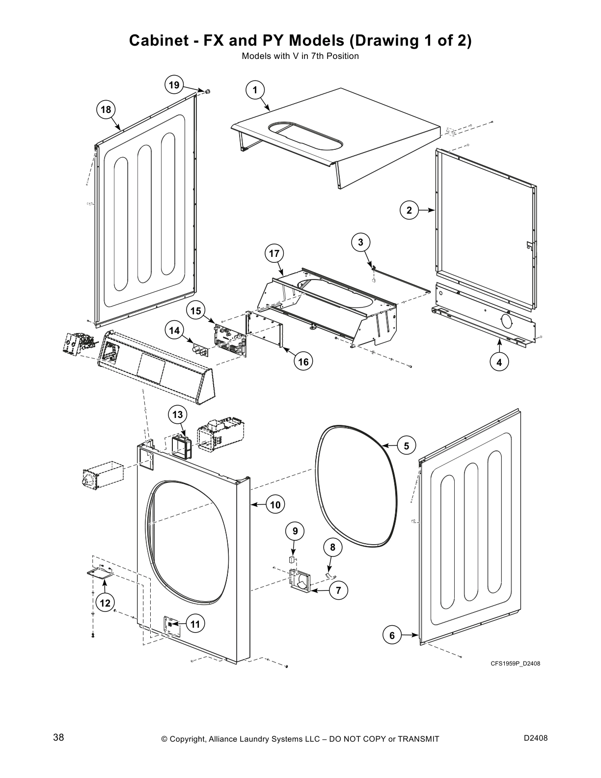 Cabinet - FX and PY Models (Drawing 1 of 2)