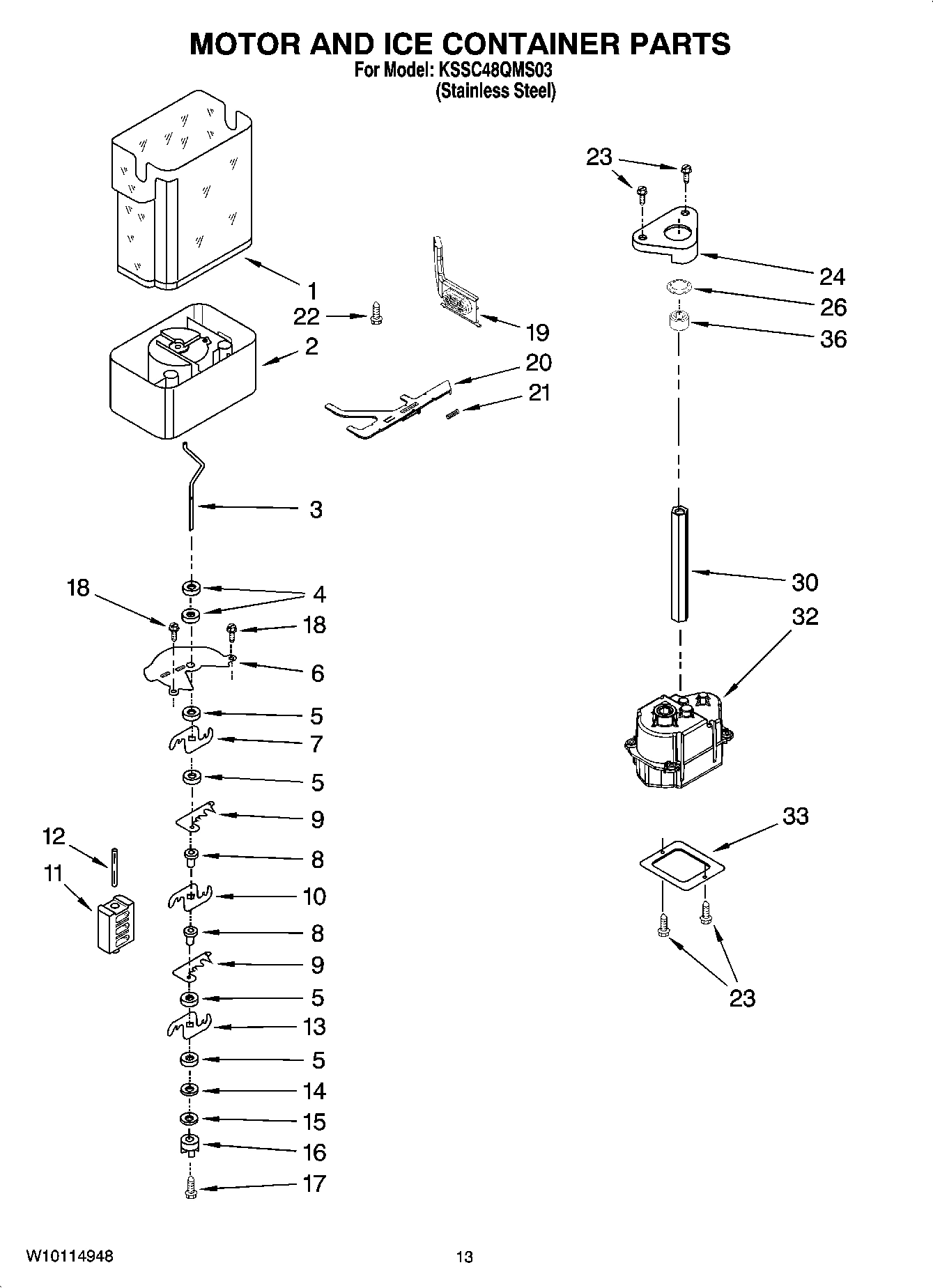 09 - MOTOR AND ICE CONTAINER PARTS