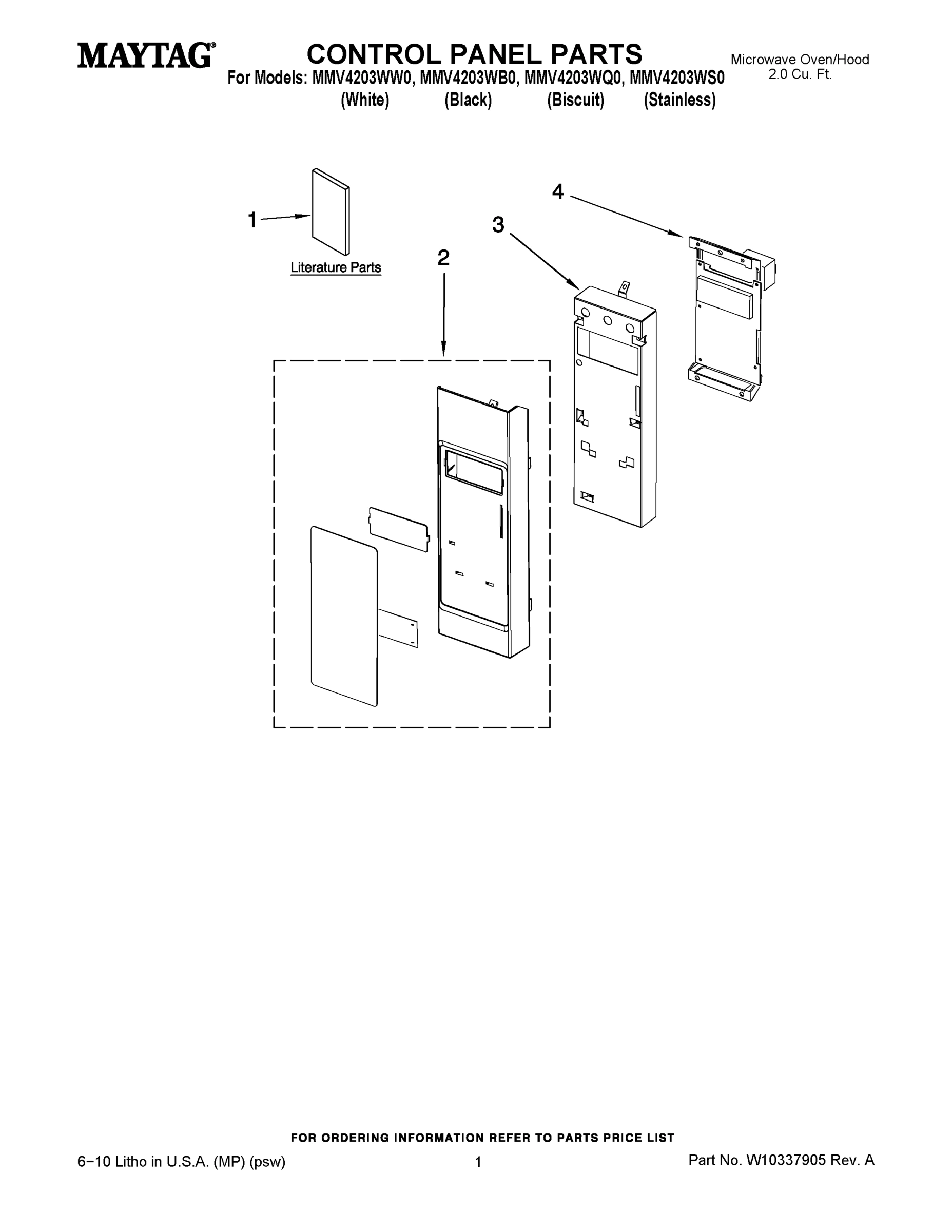 01 - CONTROL PANEL PARTS