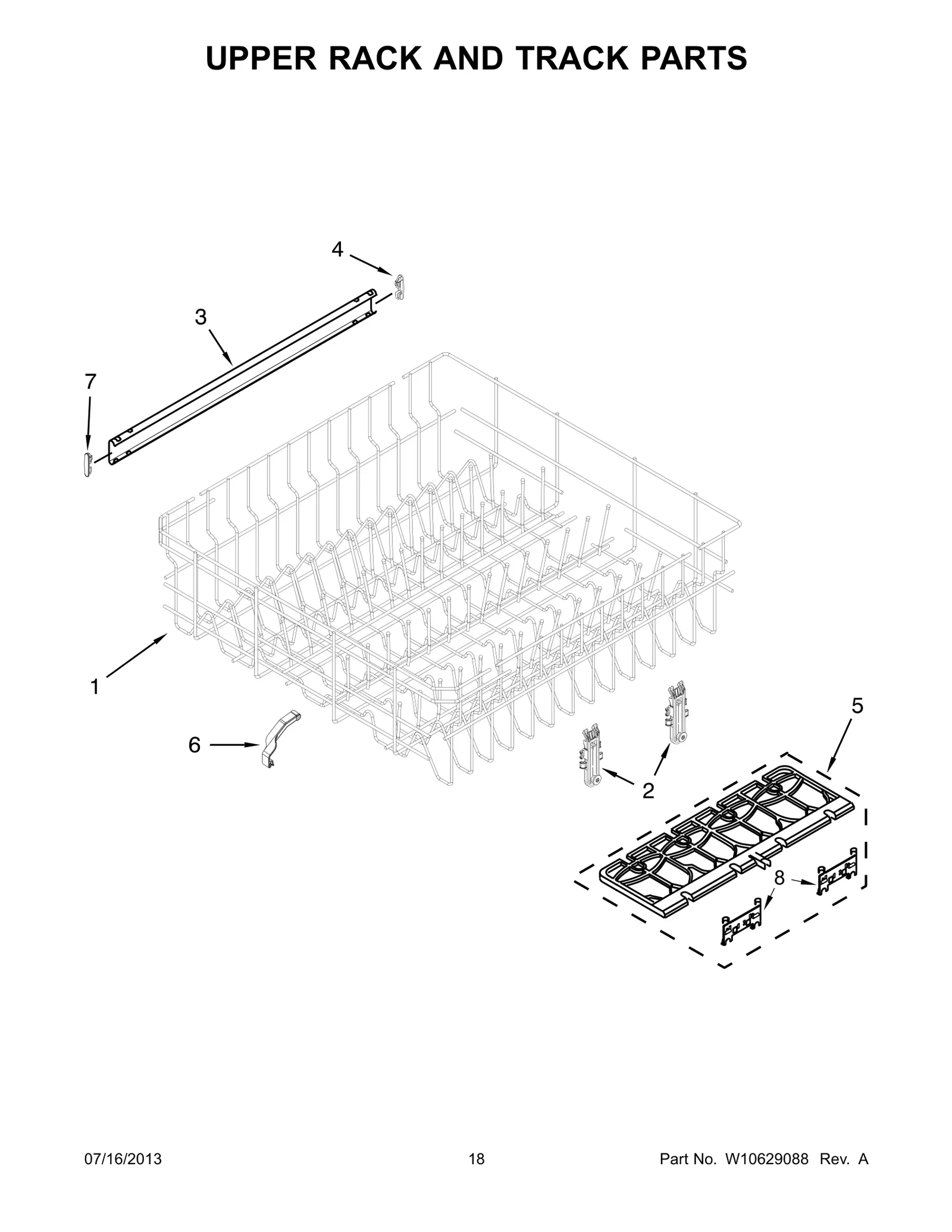 UPPER RACK AND TRACK PARTS