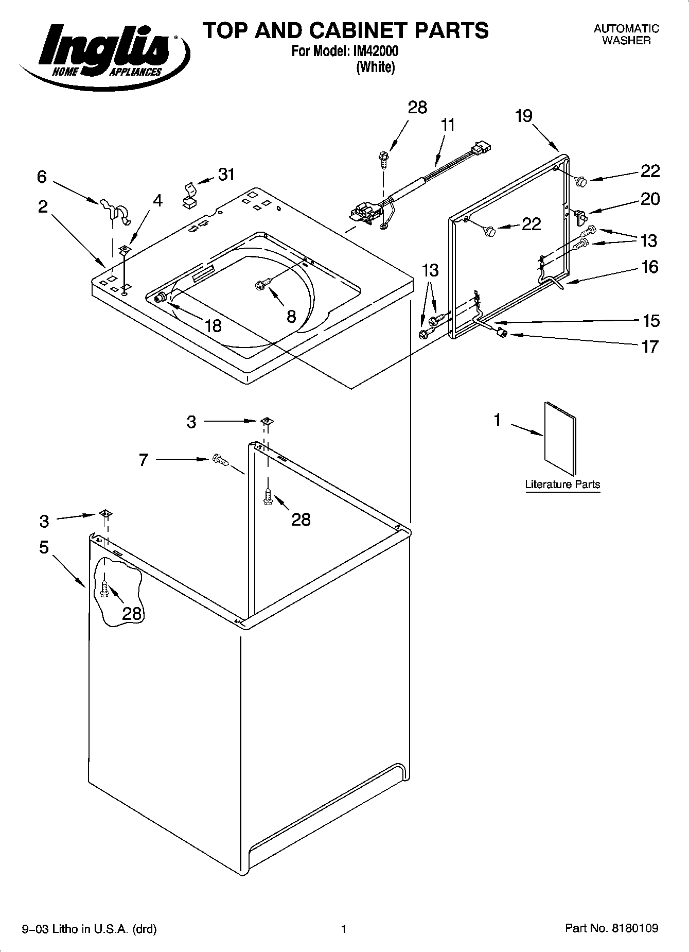 01 - TOP AND CABINET PARTS