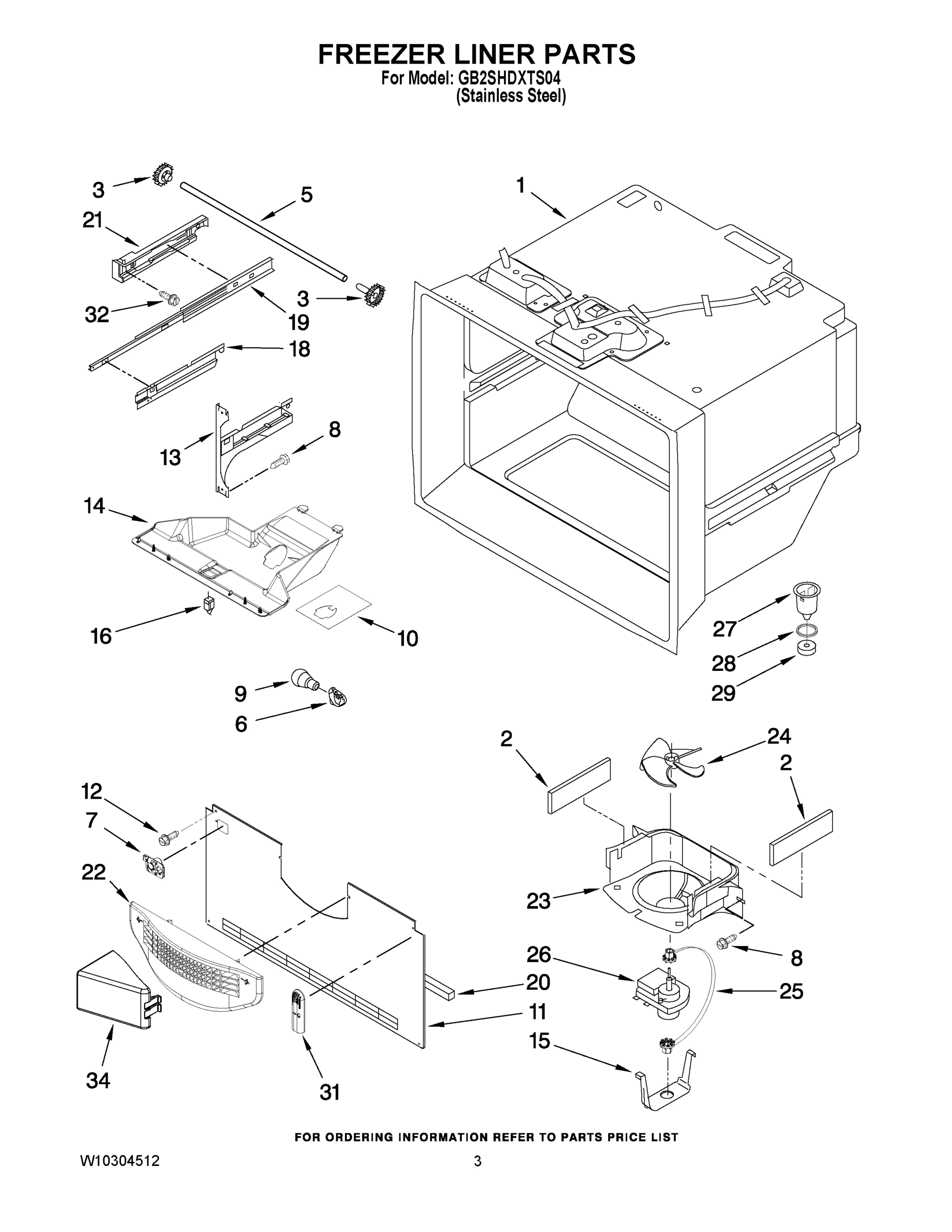 02 - FREEZER LINER PARTS