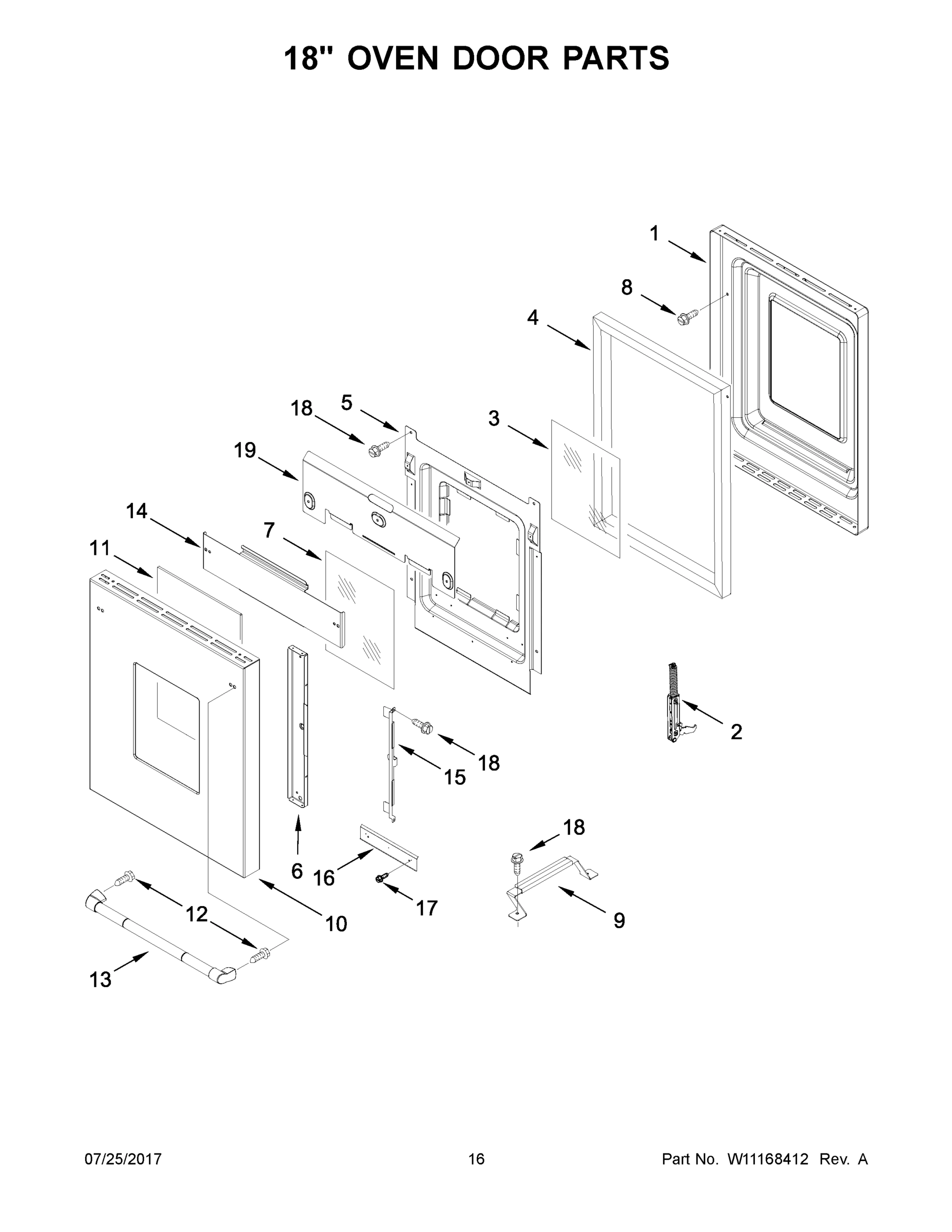 09 - 18" OVEN DOOR PARTS