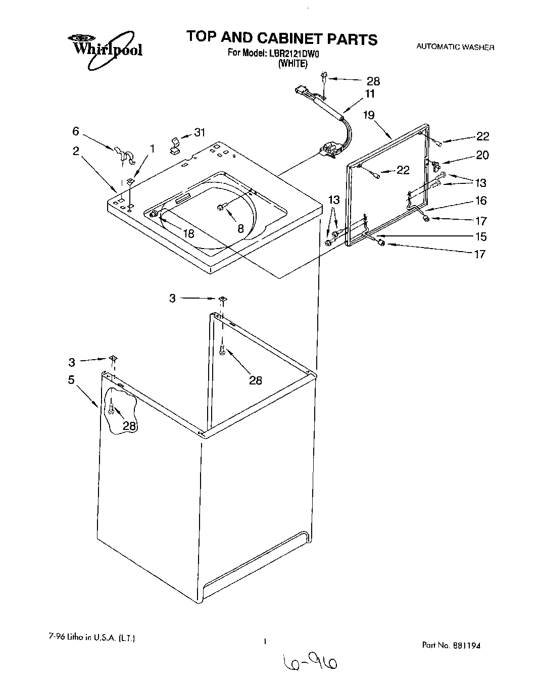 01 - TOP AND CABINET, LIT/OPTIONAL