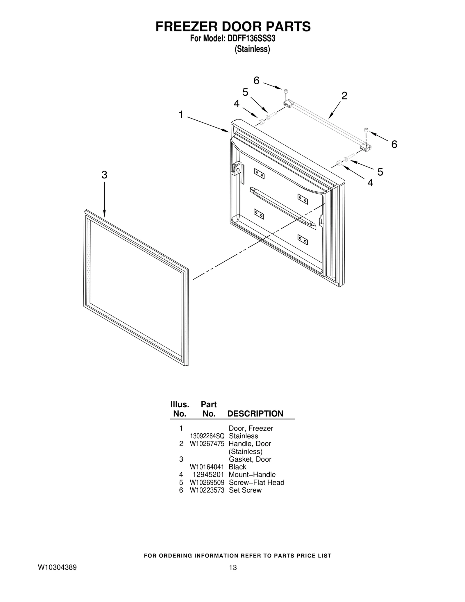 FREEZER DOOR PARTS