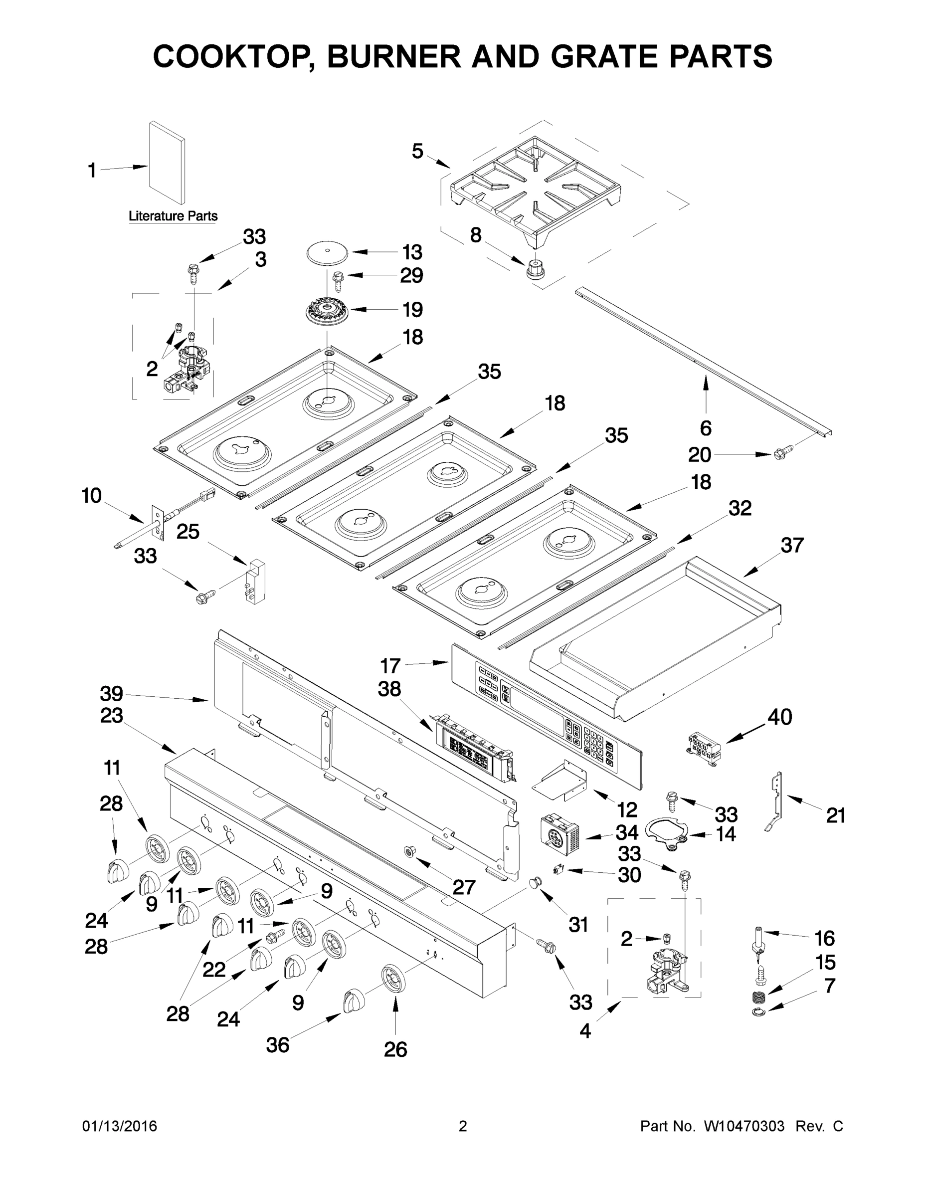 02 - COOKTOP, BURNER AND GRATE PARTS