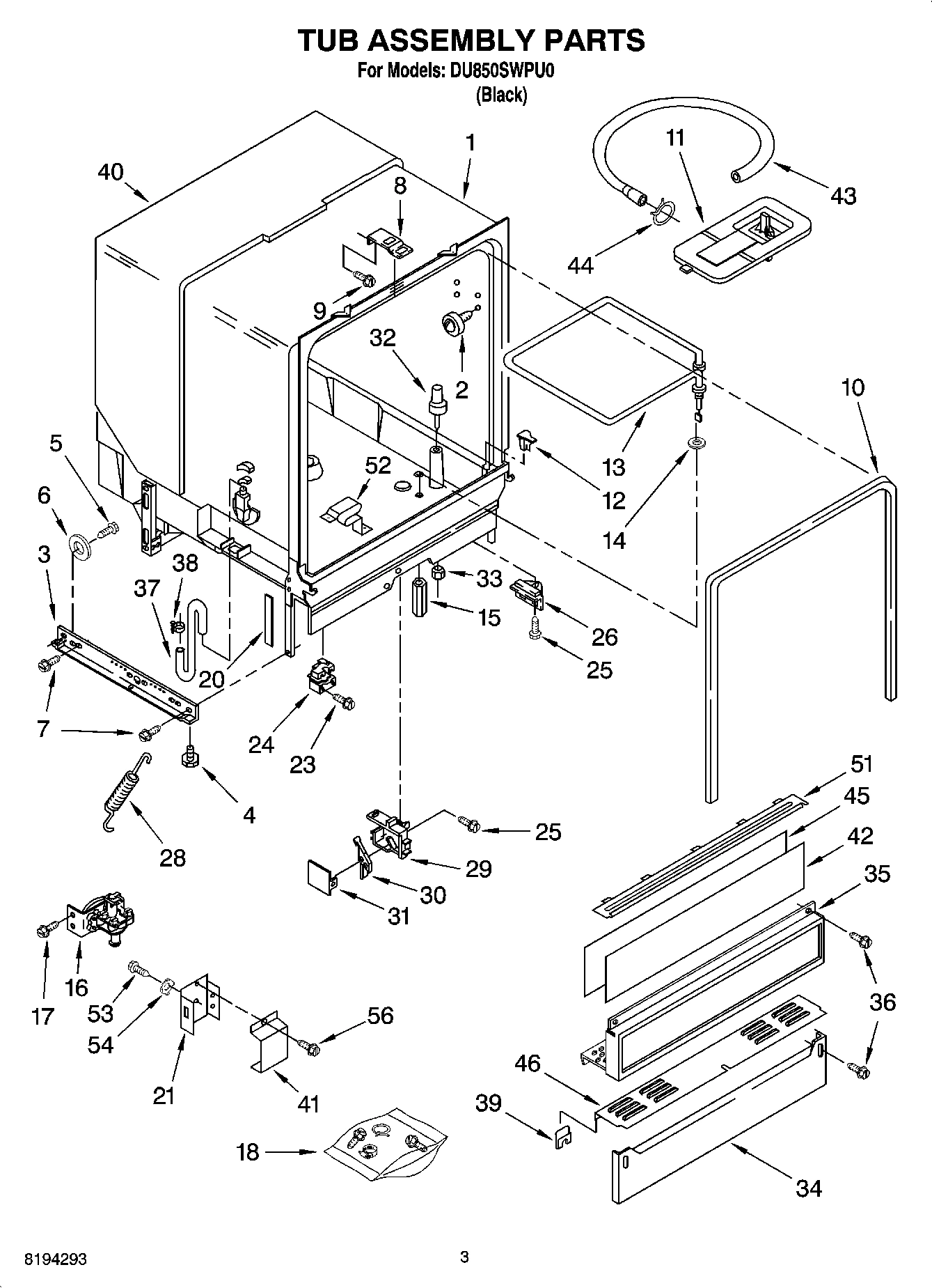 03 - TUB ASSEMBLY PARTS