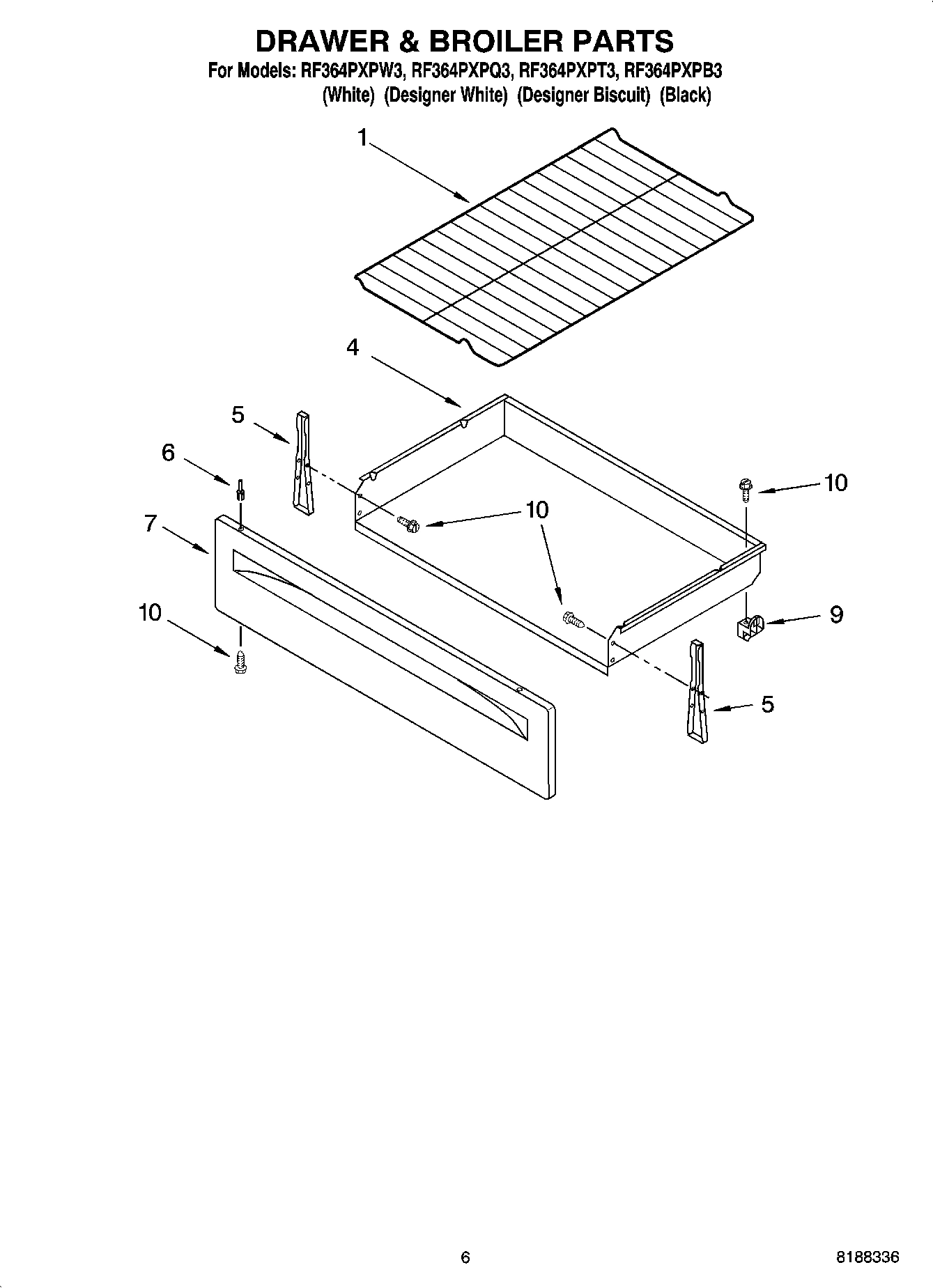 05 - DRAWER & BROILER PARTS, OPTIONAL PARTS (NOT INCLUDED)