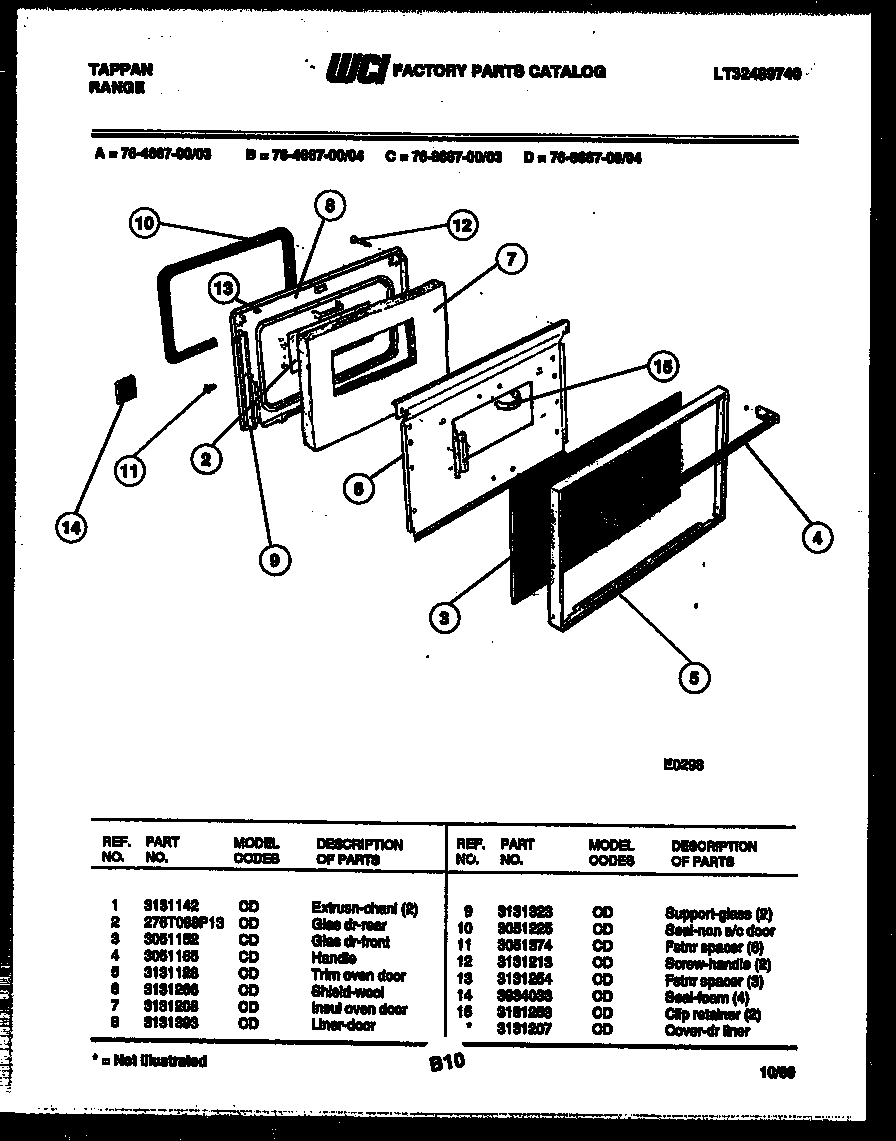 05 - UPPER OVEN DOOR PARTS
