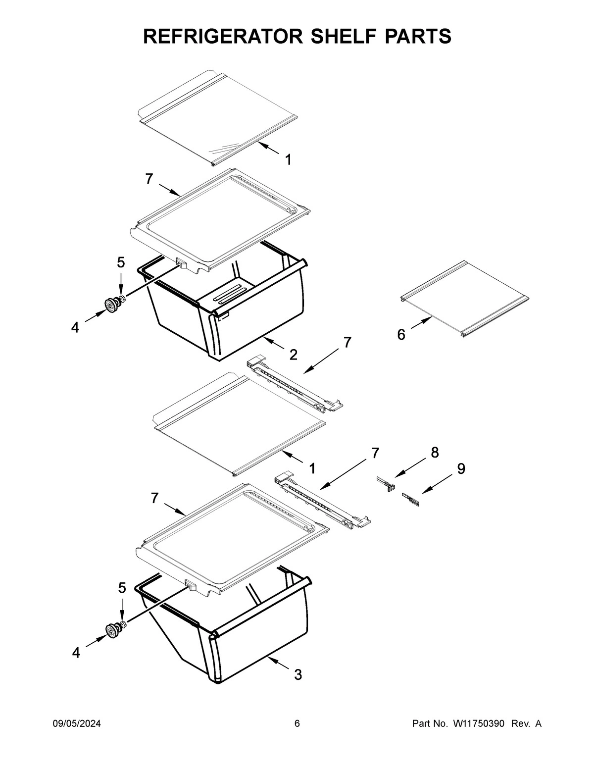 04 - REFRIGERATOR SHELF PARTS