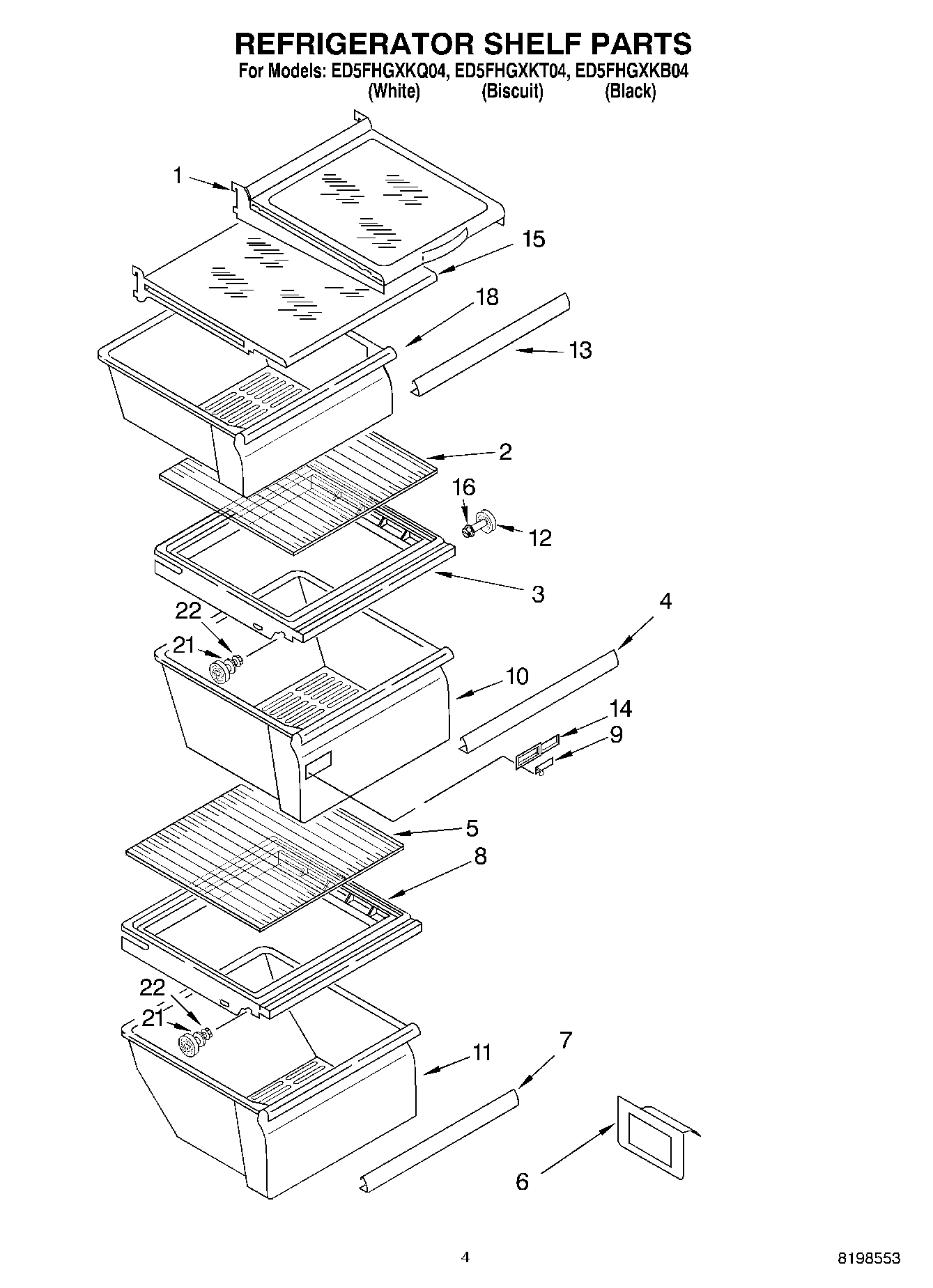 03 - REFRIGERATOR SHELF PARTS
