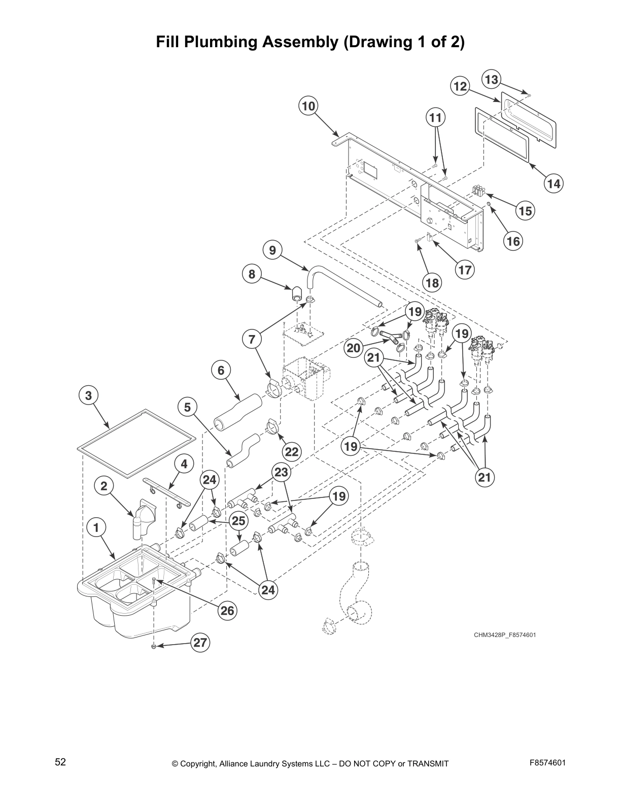 Fill Plumbing Assembly (Drawing 1 of 2)