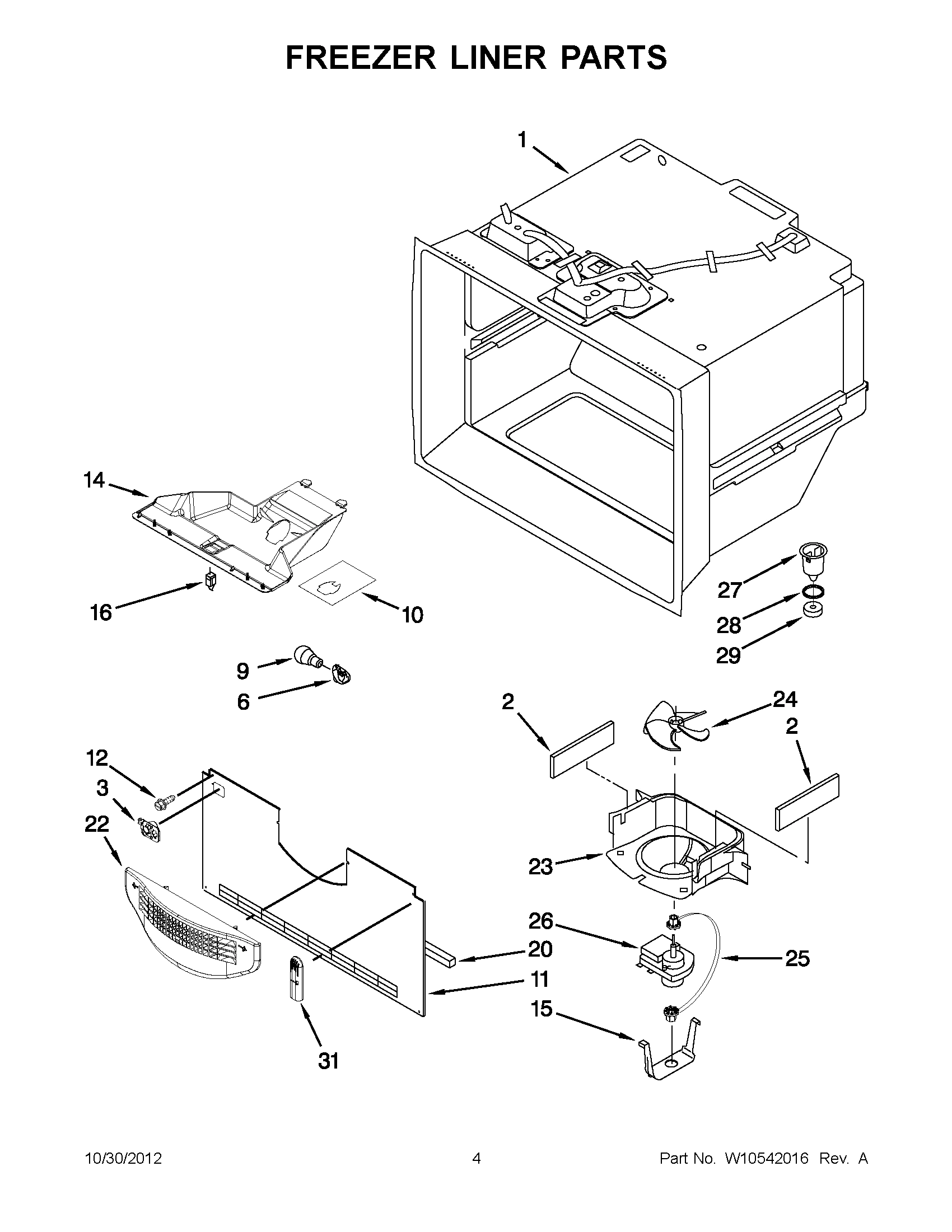 02 - FREEZER LINER PARTS