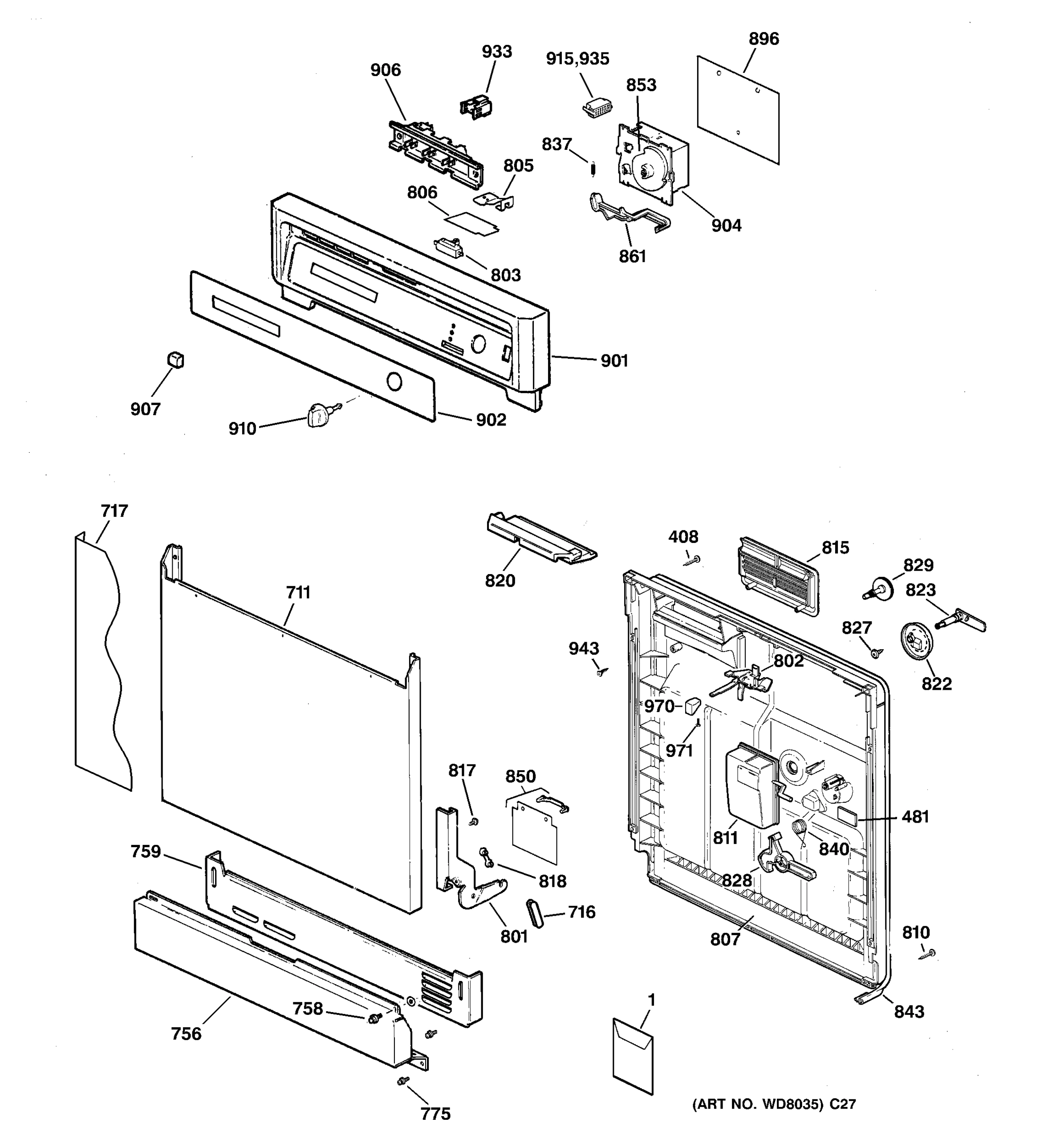 ESCUTCHEON & DOOR ASSEMBLY