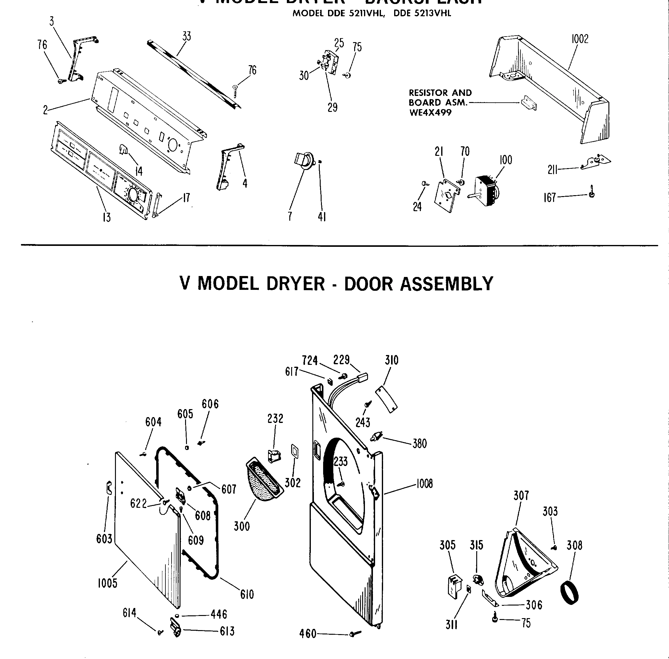 V MODEL DRYER - BACKSPLASH