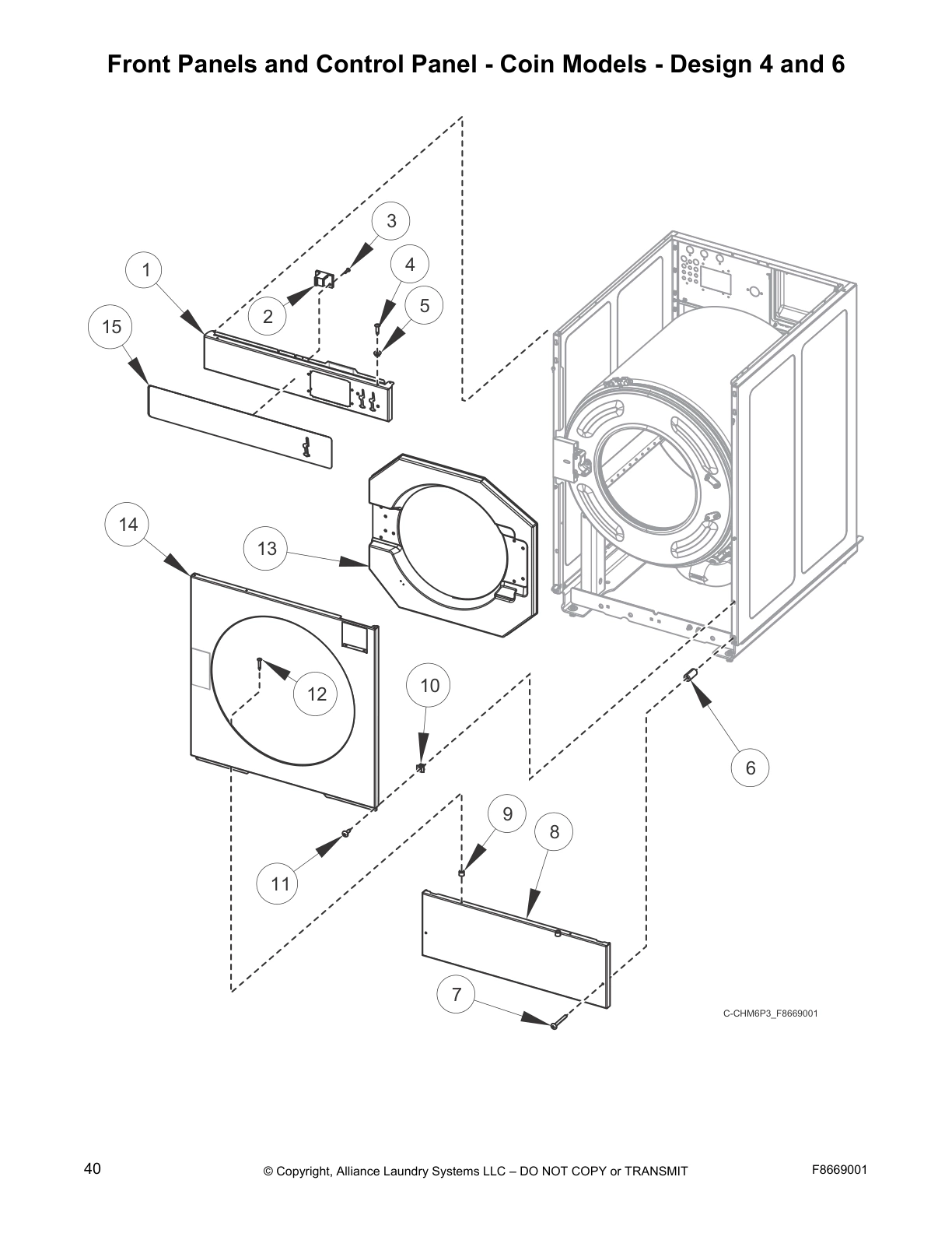Front Panels and Control Panel - Coin Models - Design 4 and 6