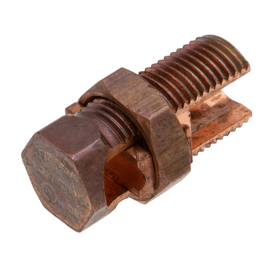 thumbnail image 2 of Gardner Bender GSBC-1/0 Solid Copper Split Bolt Connector – For #4 To #0 AWG – 2 Pack 2 of 4