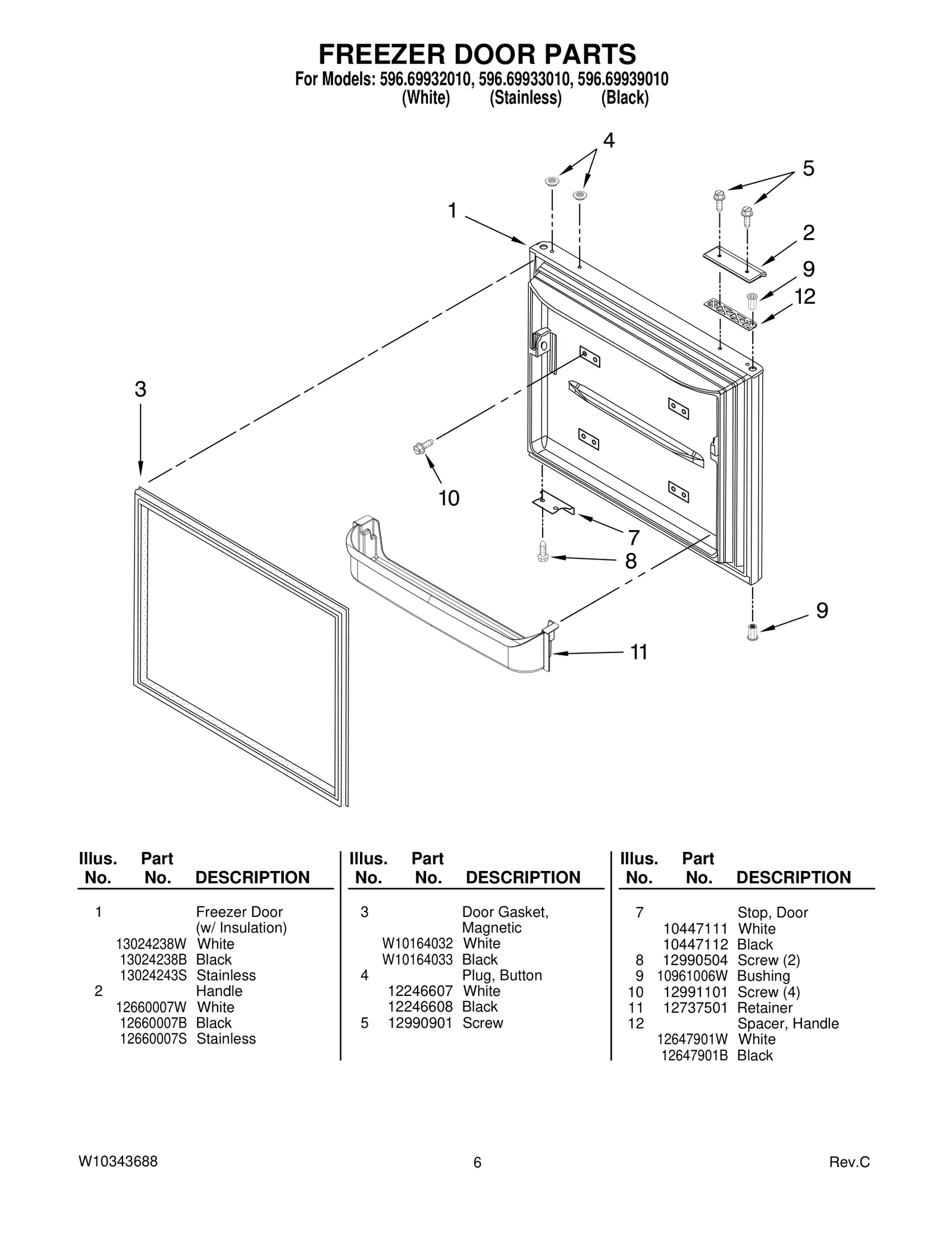 FREEZER DOOR PARTS