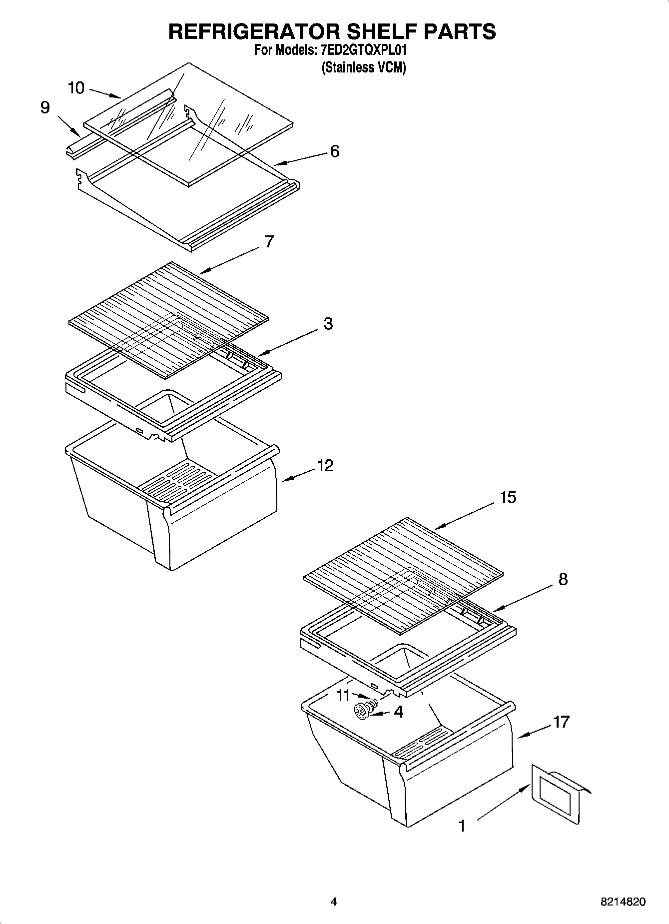 03 - REFRIGERATOR SHELF PARTS
