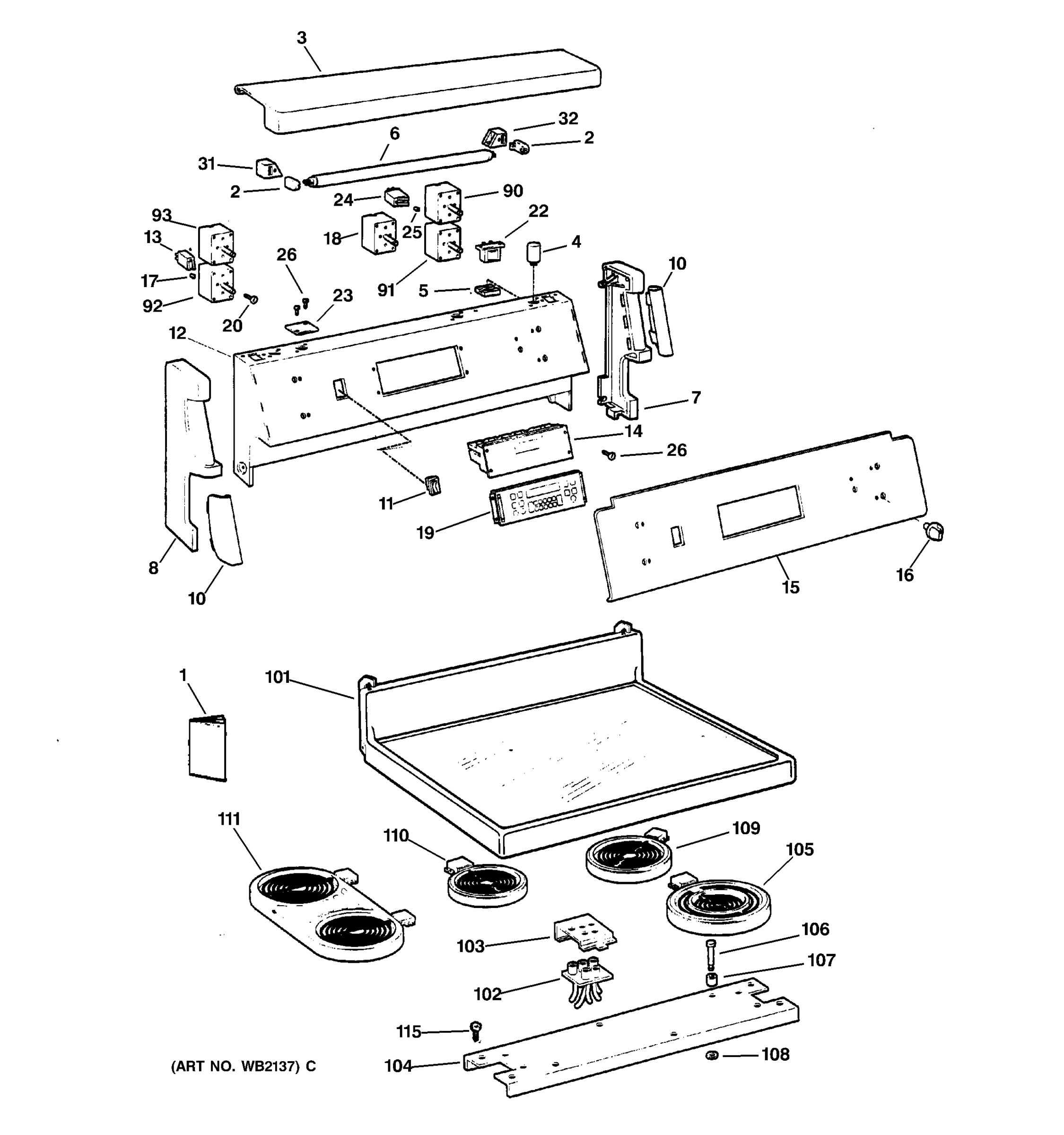 CONTROL PANEL & COOKTOP