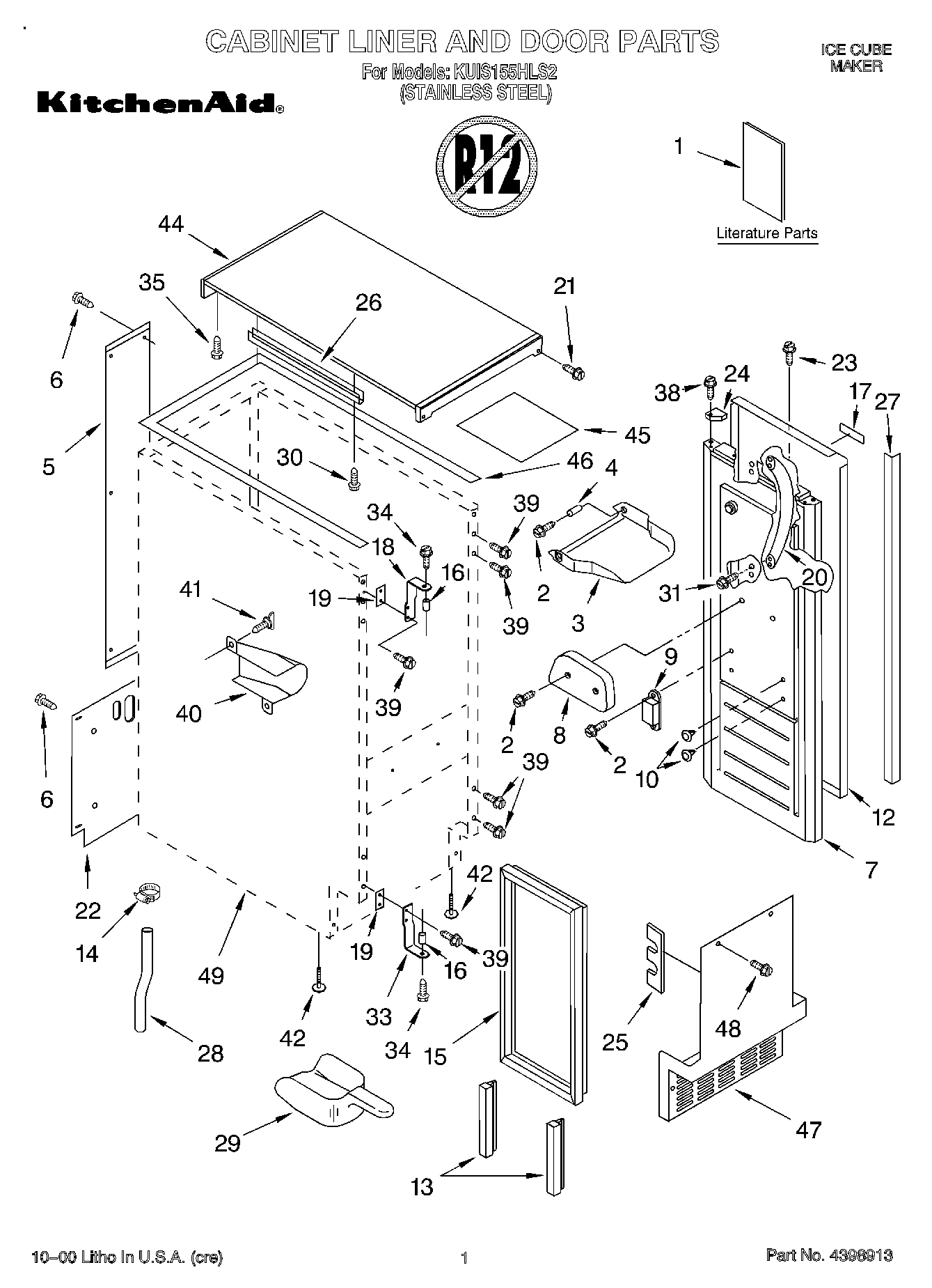 01 - CABINET LINER AND DOOR, LIT/OPTIONAL