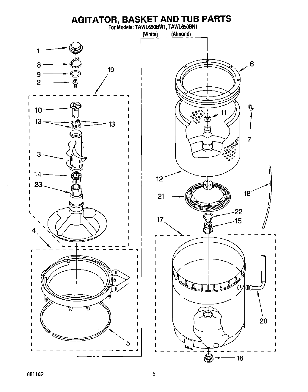 04 - AGITATOR, BASKET AND TUB