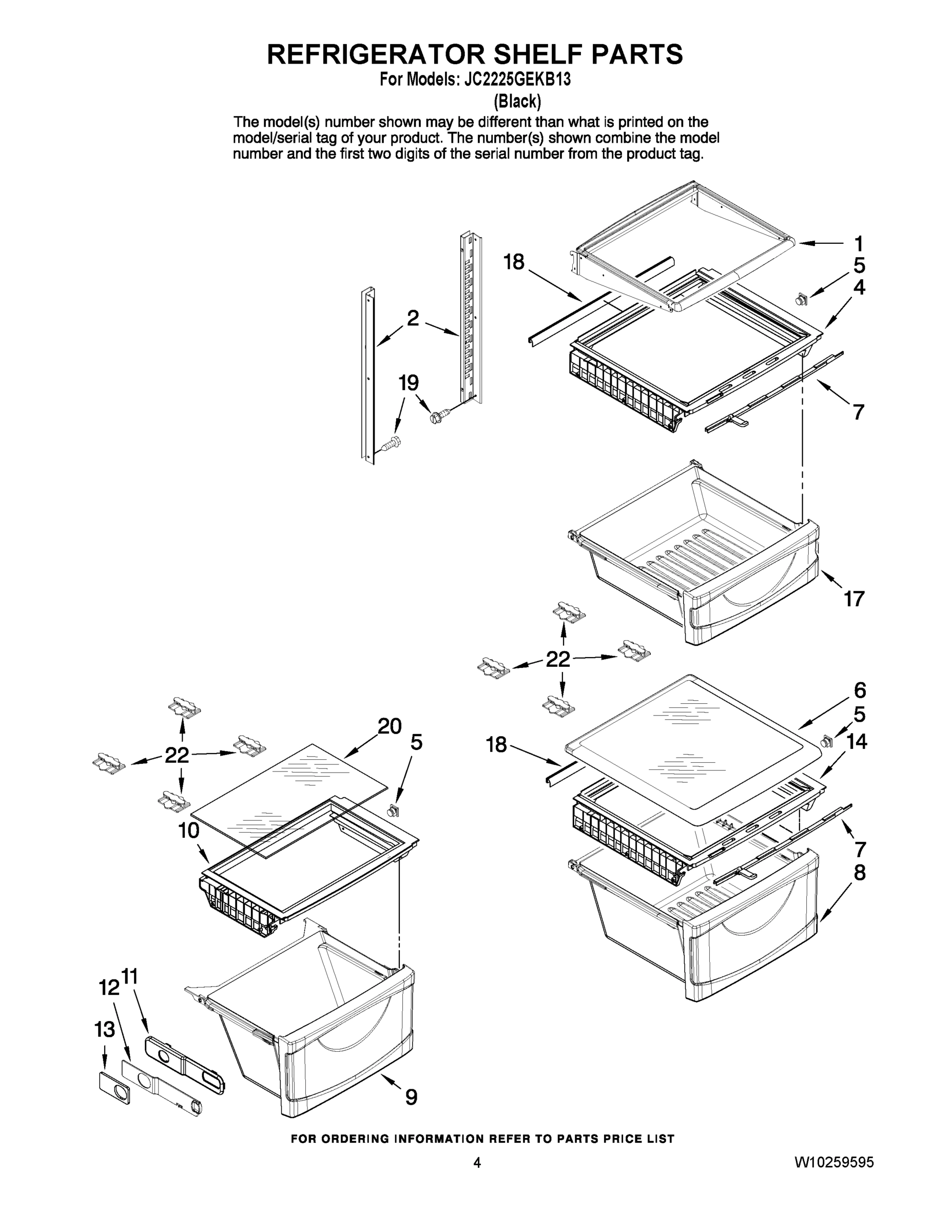 03 - REFRIGERATOR SHELF PARTS
