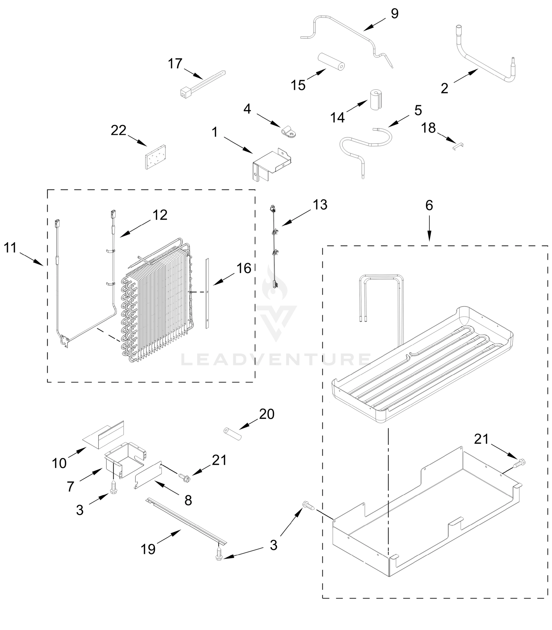 LOWER UNIT AND TUBE PARTS