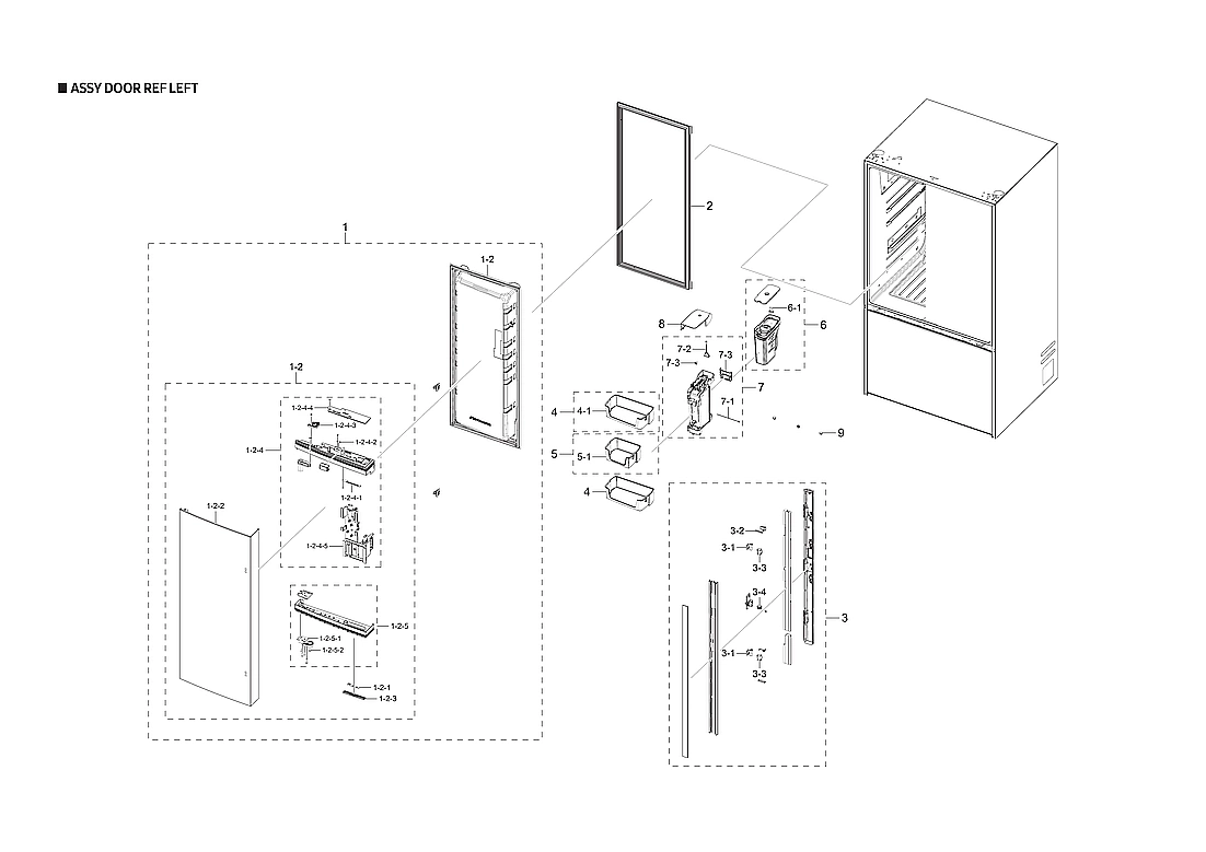 Left Refrigerator Door Assembly