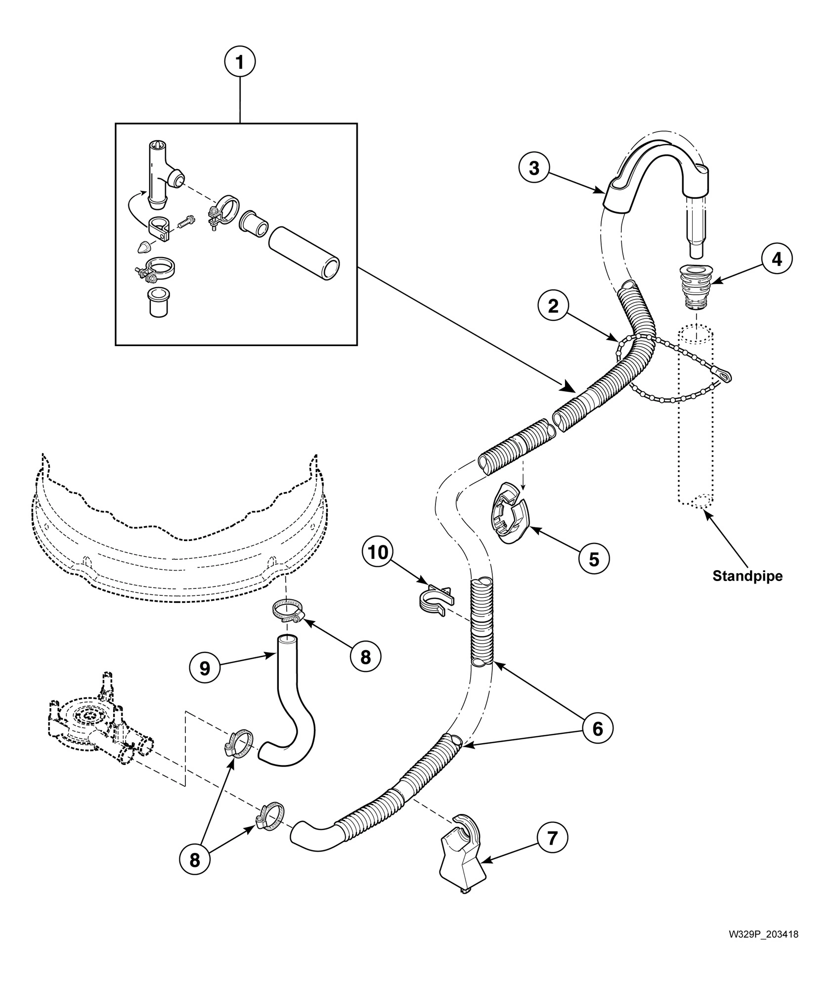 Drain Hose and Siphon Break Kit
