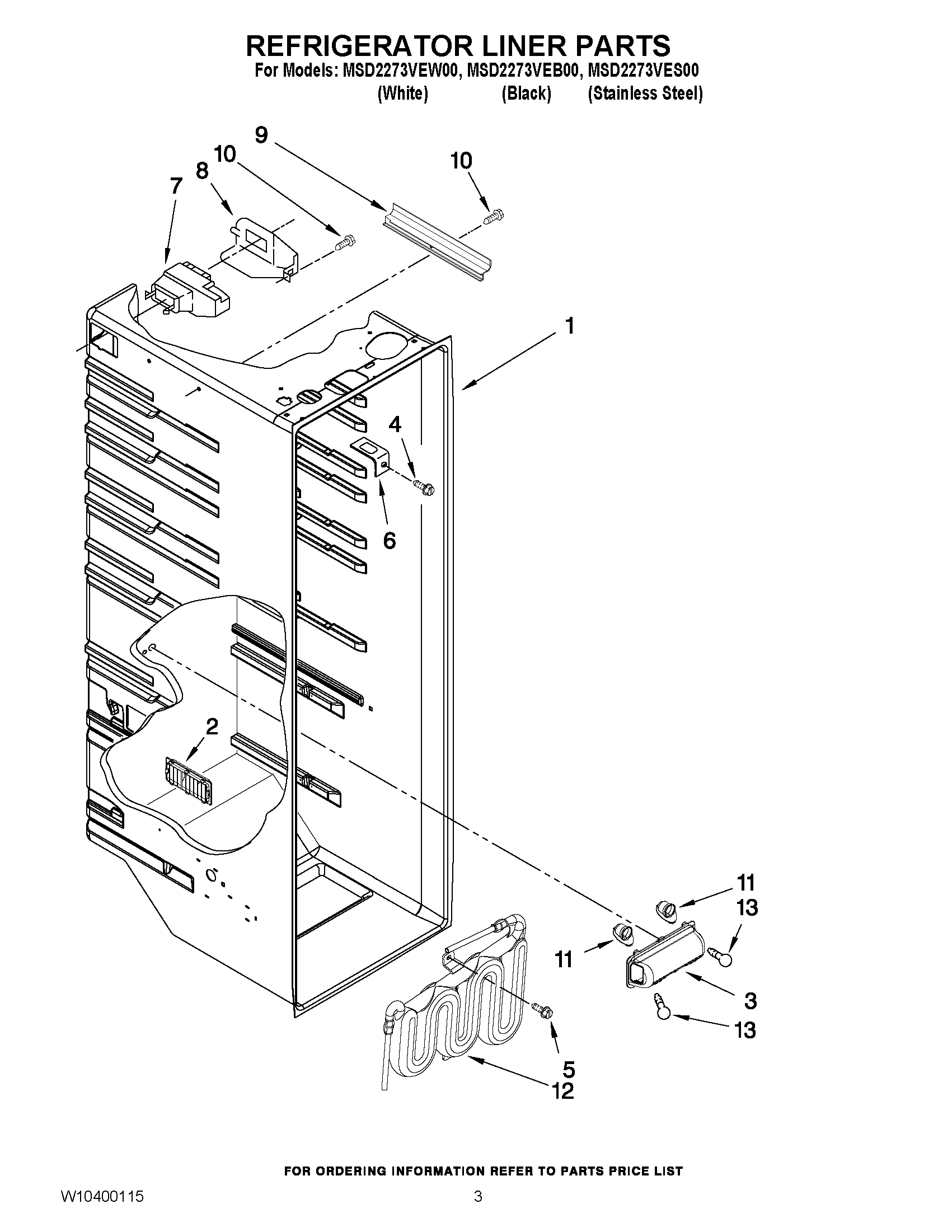 02 - REFRIGERATOR LINER PARTS