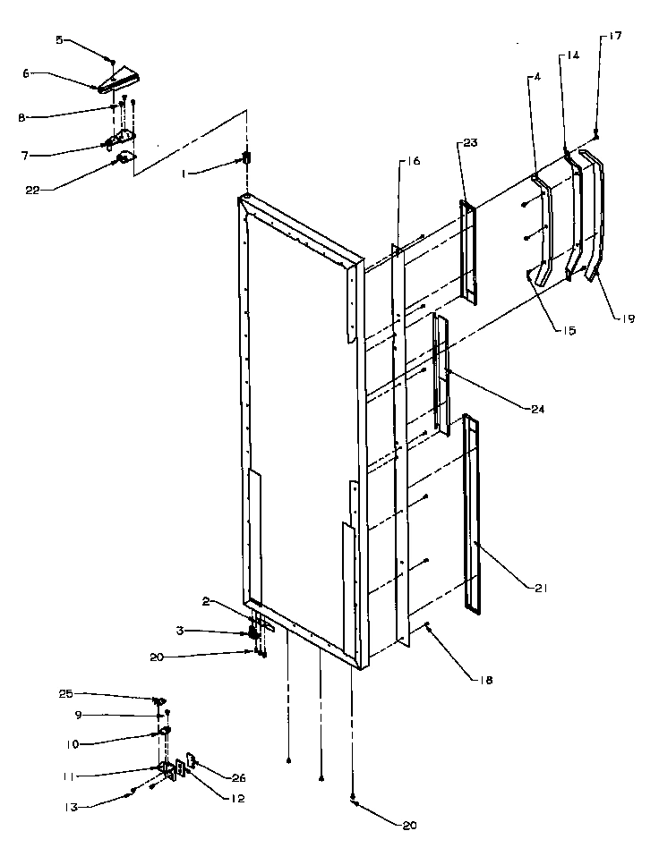 14 - REF DOOR HINGE AND TRIM PARTS