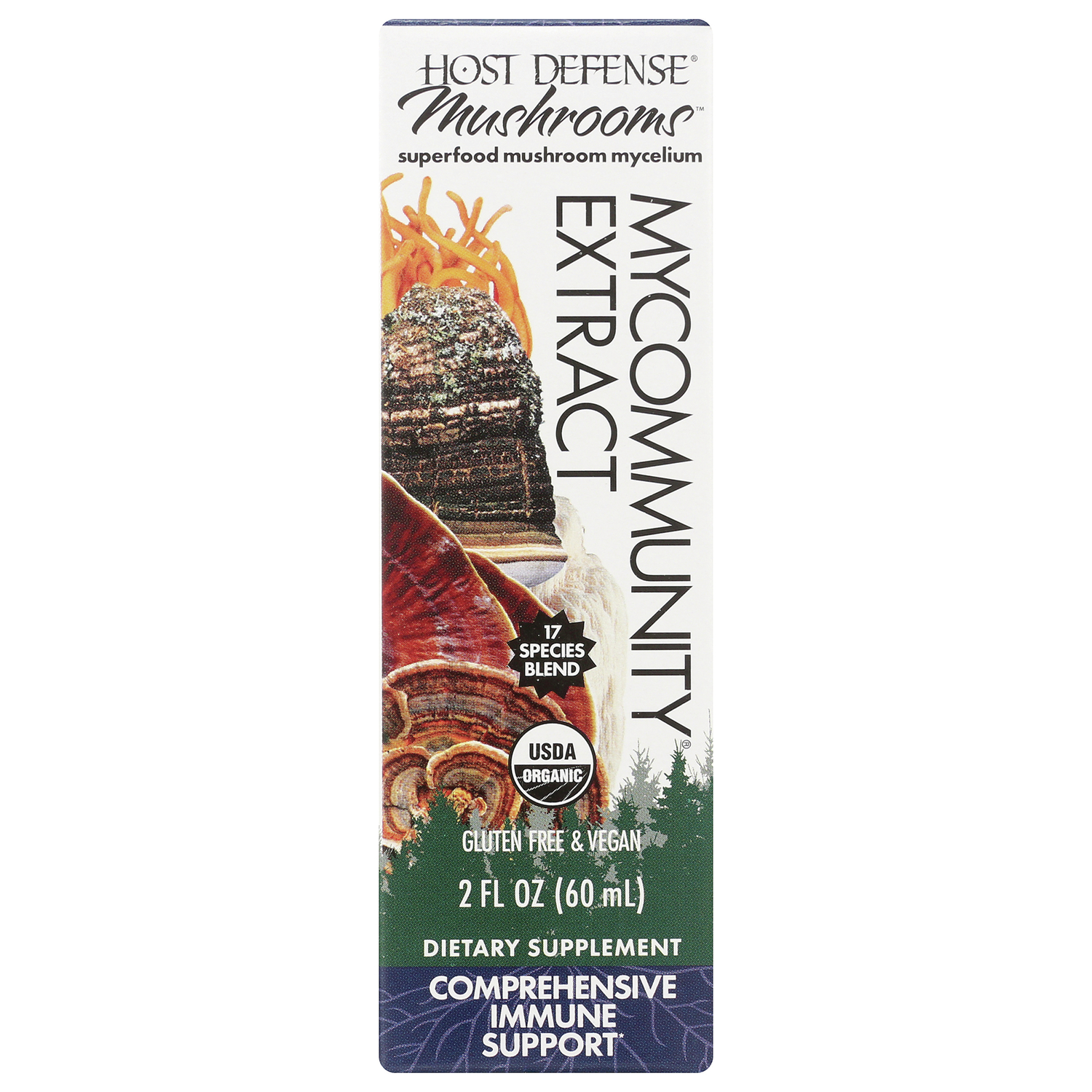 Host Defense MyCommunity Extract - 17 Species Blend Mushroom Supplement for Immune Support - Extract with Lion's Mane, Reishi. Chaga, Cordyceps, Turke
